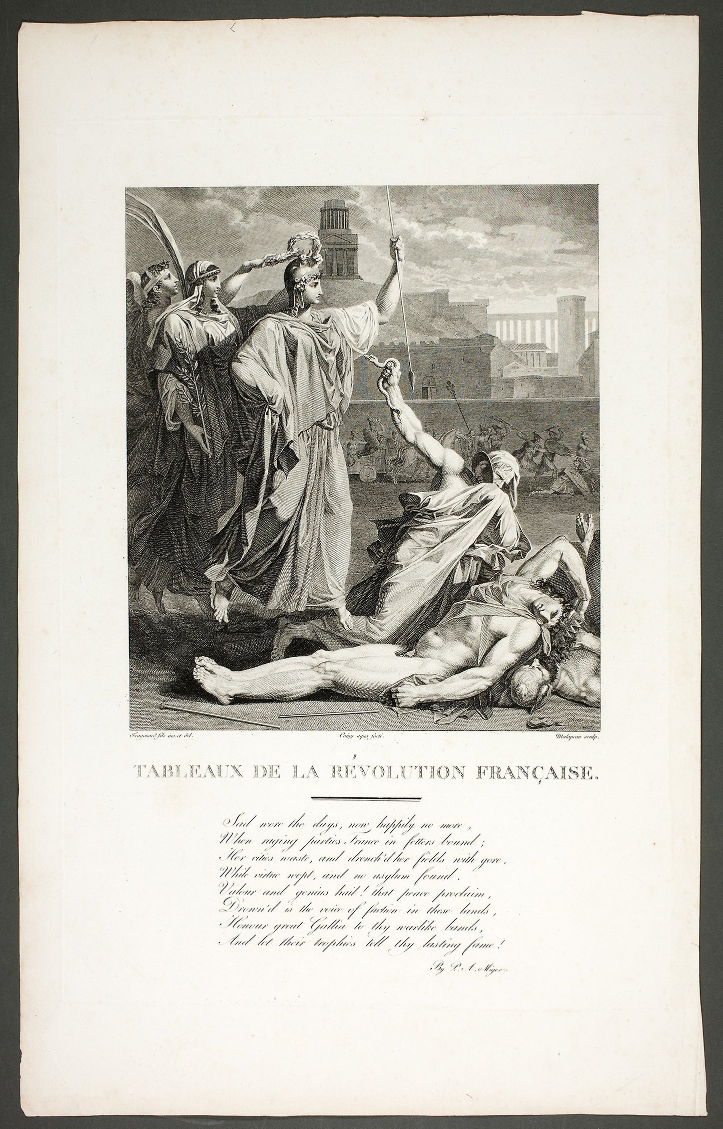 Frontispiece to the Tableaux de la révolution française -  Claude Nicolas Malapeau (French, 1755-1803),  Poster Print Wall Art