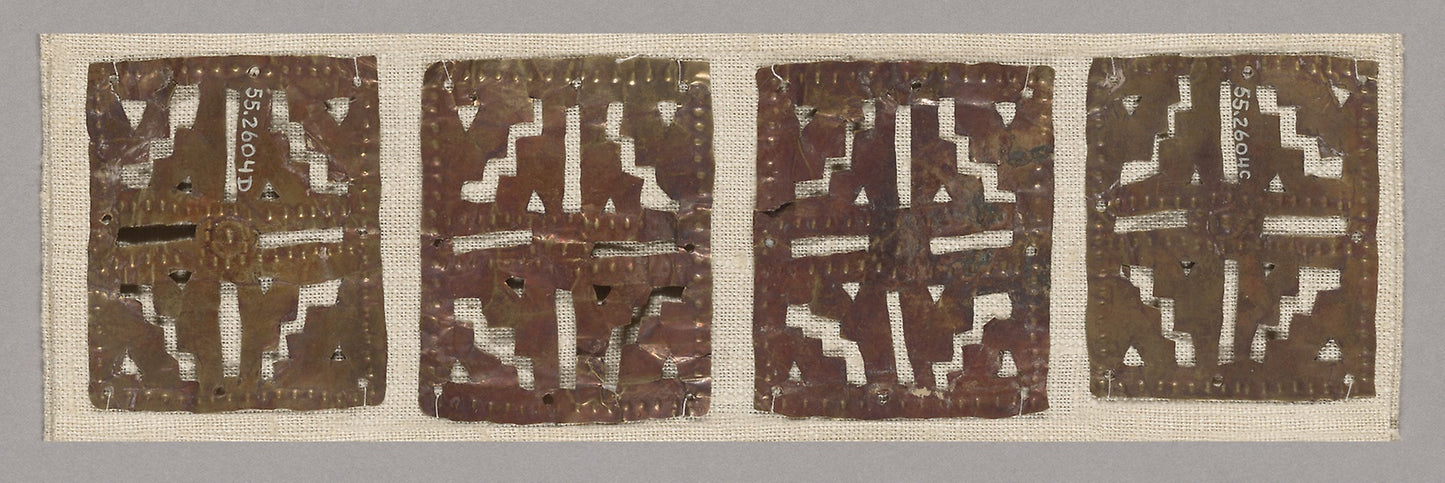 Rectangular Costume Ornaments with Geometric Motifs -  Possibly Chimú or Inca,  Poster Print Wall Art