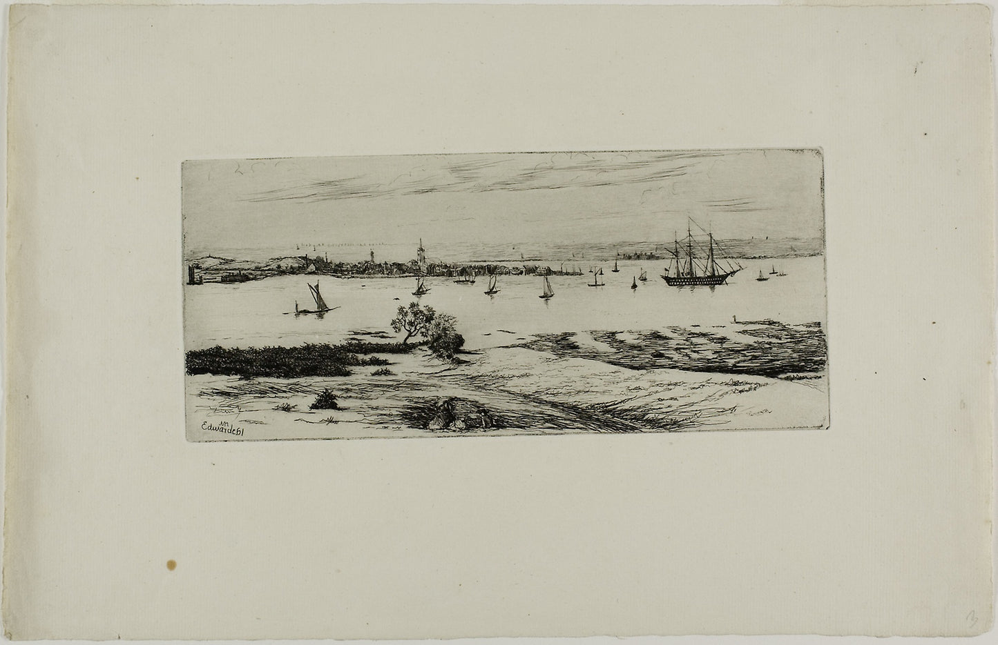 Boats in a Harbor -  Edwin Edwards,  Poster Print Wall Art