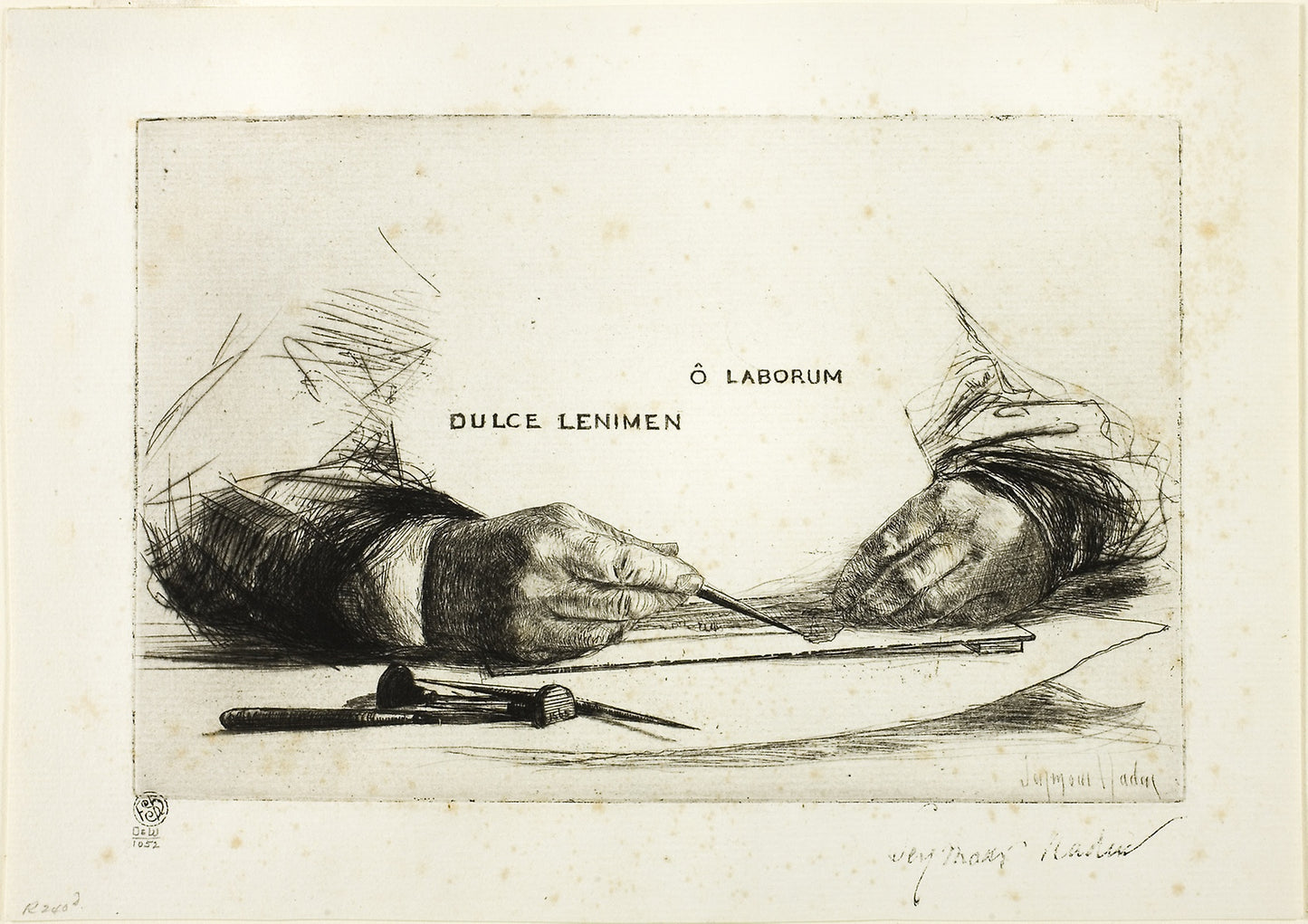 Hands Etching-O Laborum -  Francis Seymour Haden,  Poster Print Wall Art