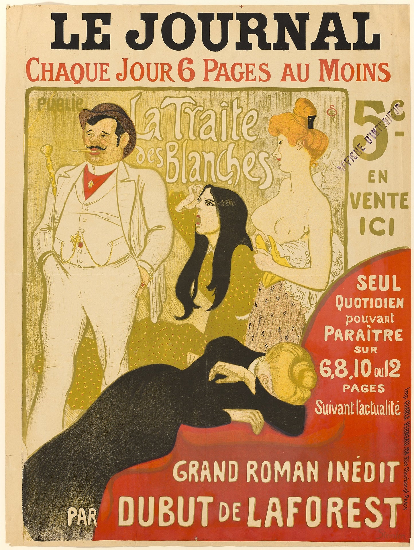 La Traite des Blanches -  Théophile-Alexandre Steinlen (French, born Switzerland, 1859-1923),  Poster Print Wall Art