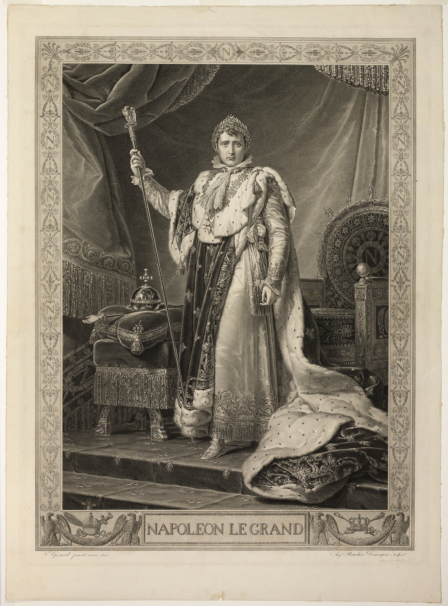 Napoleon the Great -  Auguste Gaspard Louis Desnoyers (French, 1779-1857),  Poster Print Wall Art