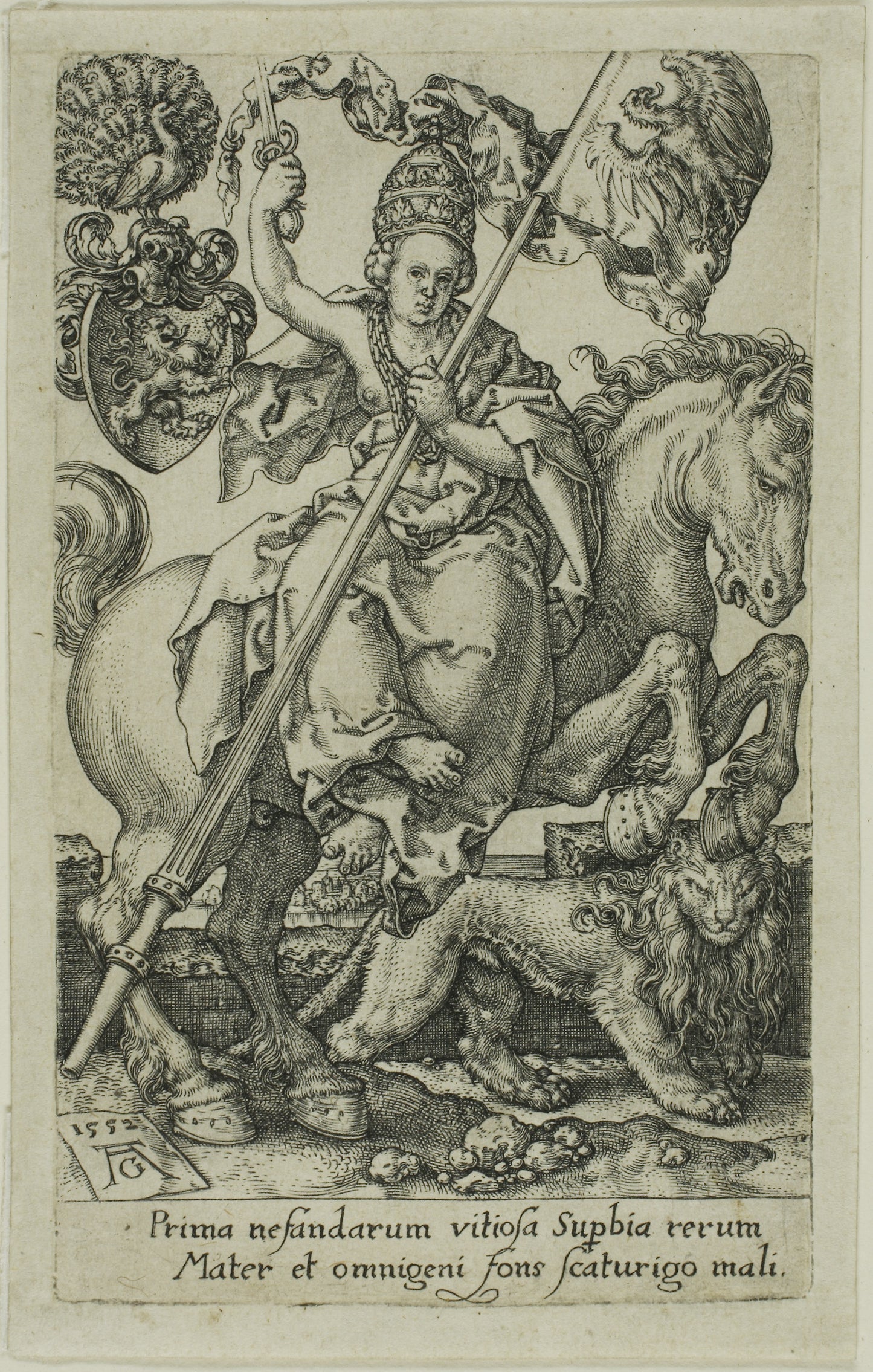 Pride, from the Vices -  Heinrich Aldegrever,  Poster Print Wall Art