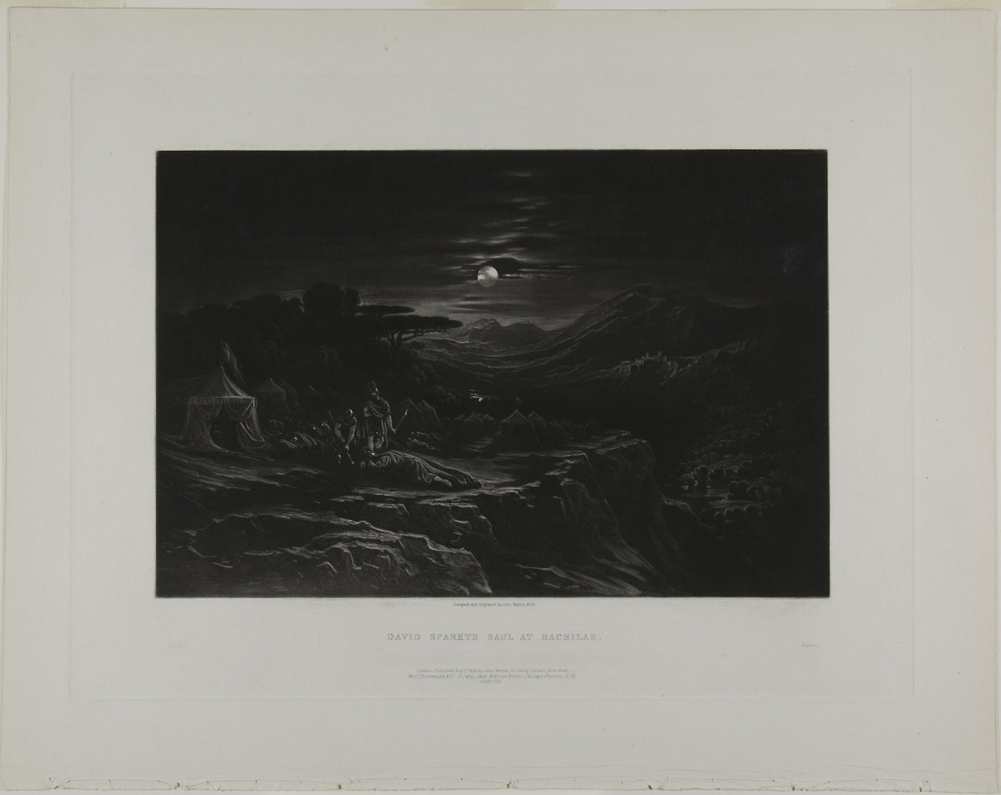 David Spareth Saul at Hachilah, from Illustrations of the Bible -  John Martin,  Poster Print Wall Art