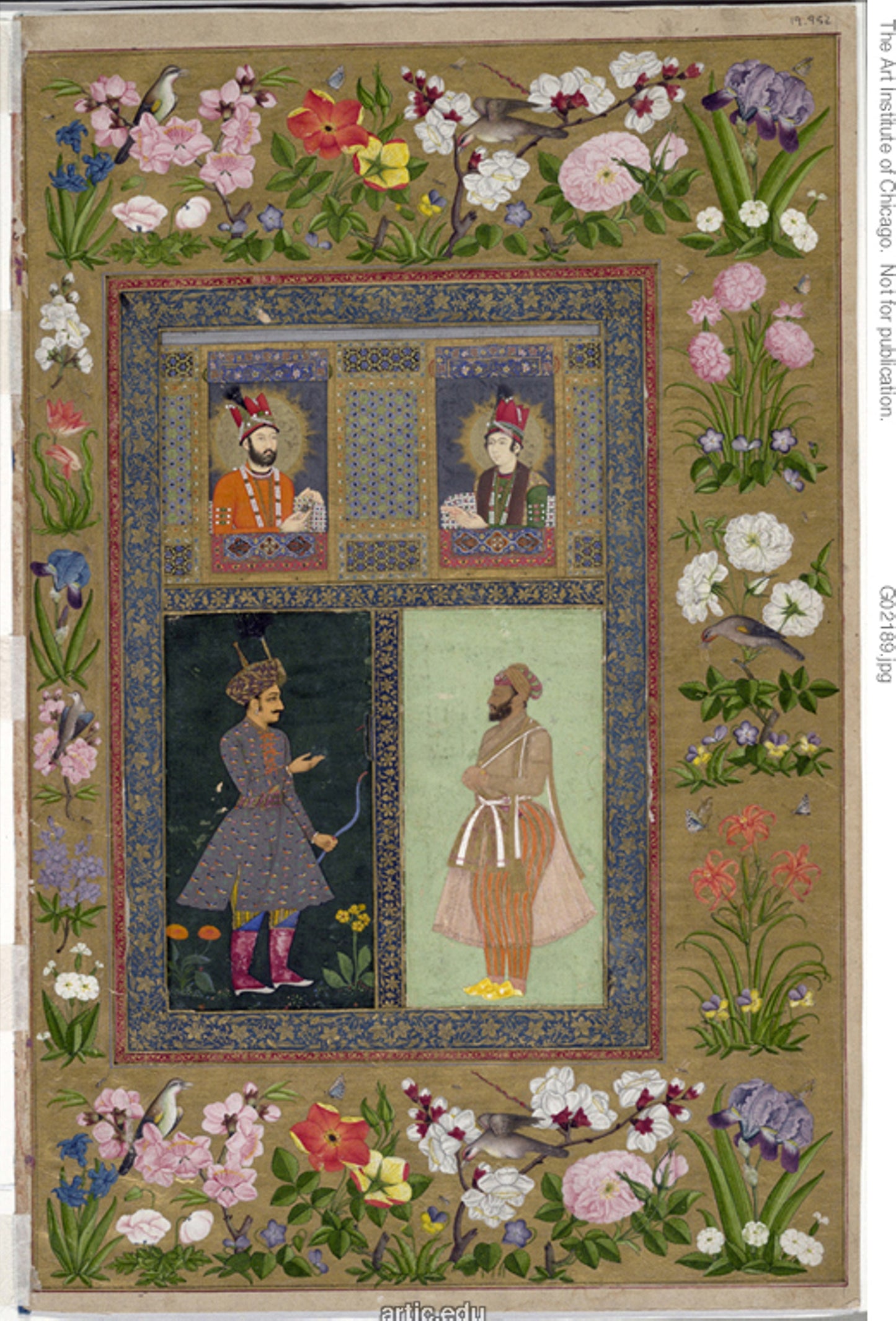 St. Petersburg Album, top left -  Iran, c. 1740; top right -  Iran, c. 1748; bottom left -  India, 18th century; bottom right -  India, 18th century; borders -  Iran -  India and Iran,  Poster Print Wall Art