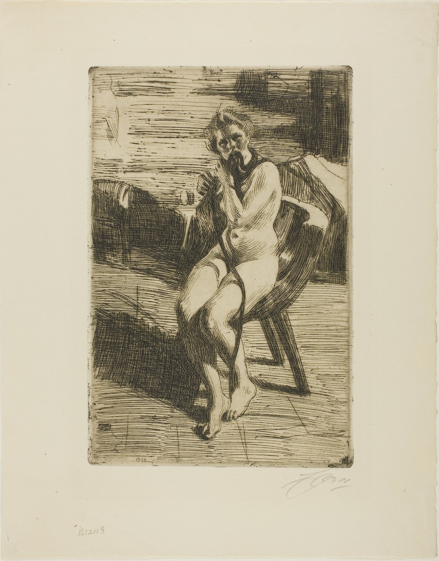 The Hair-Ribbon -  Anders Zorn,  Poster Print Wall Art