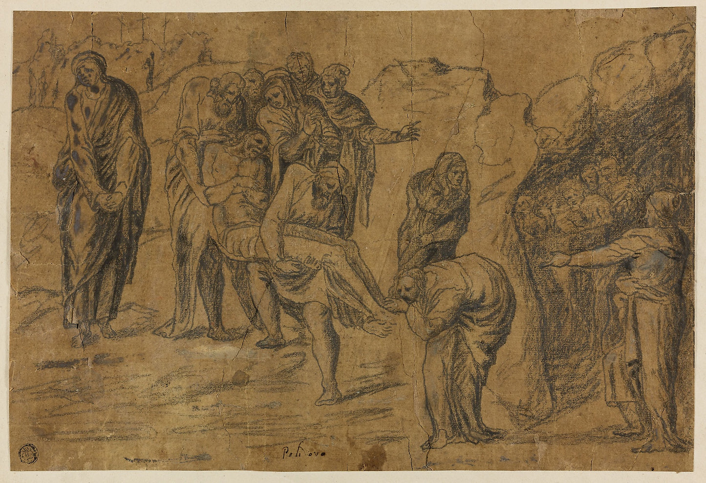 Entombment of Christ -  After Polidoro Caldara, called Polidoro da Caravaggio,  Poster Print Wall Art