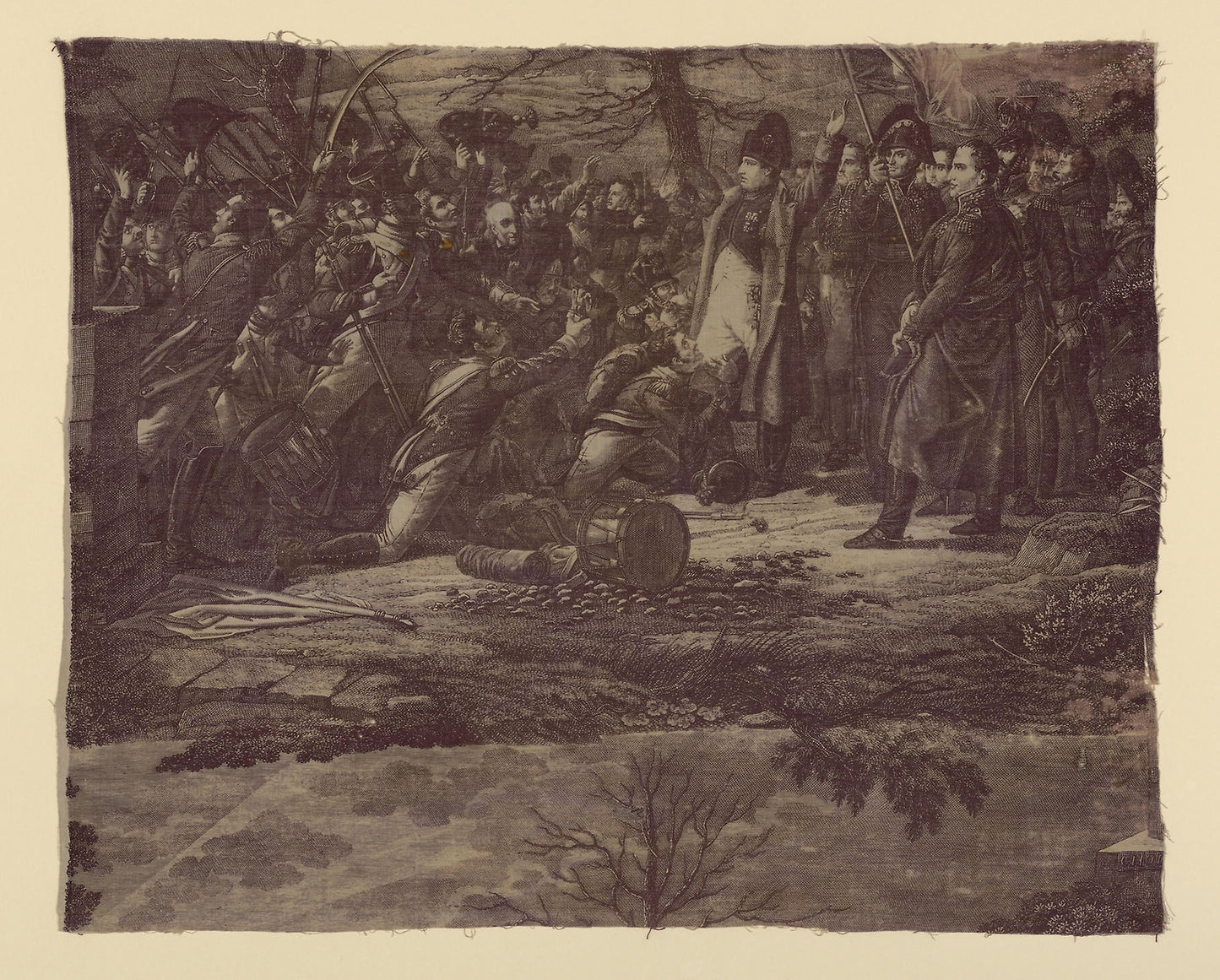 Le Retour de L'Ile d'Elbe (The Return from the Isle of Elba) (Furnishing Fabric) -  Engraved -  Samuel Cholet (French, 1785–1874) after lithographs -  Nicolas Toussaint Charlet (French, 1792–1895),  Poster Print Wall Art