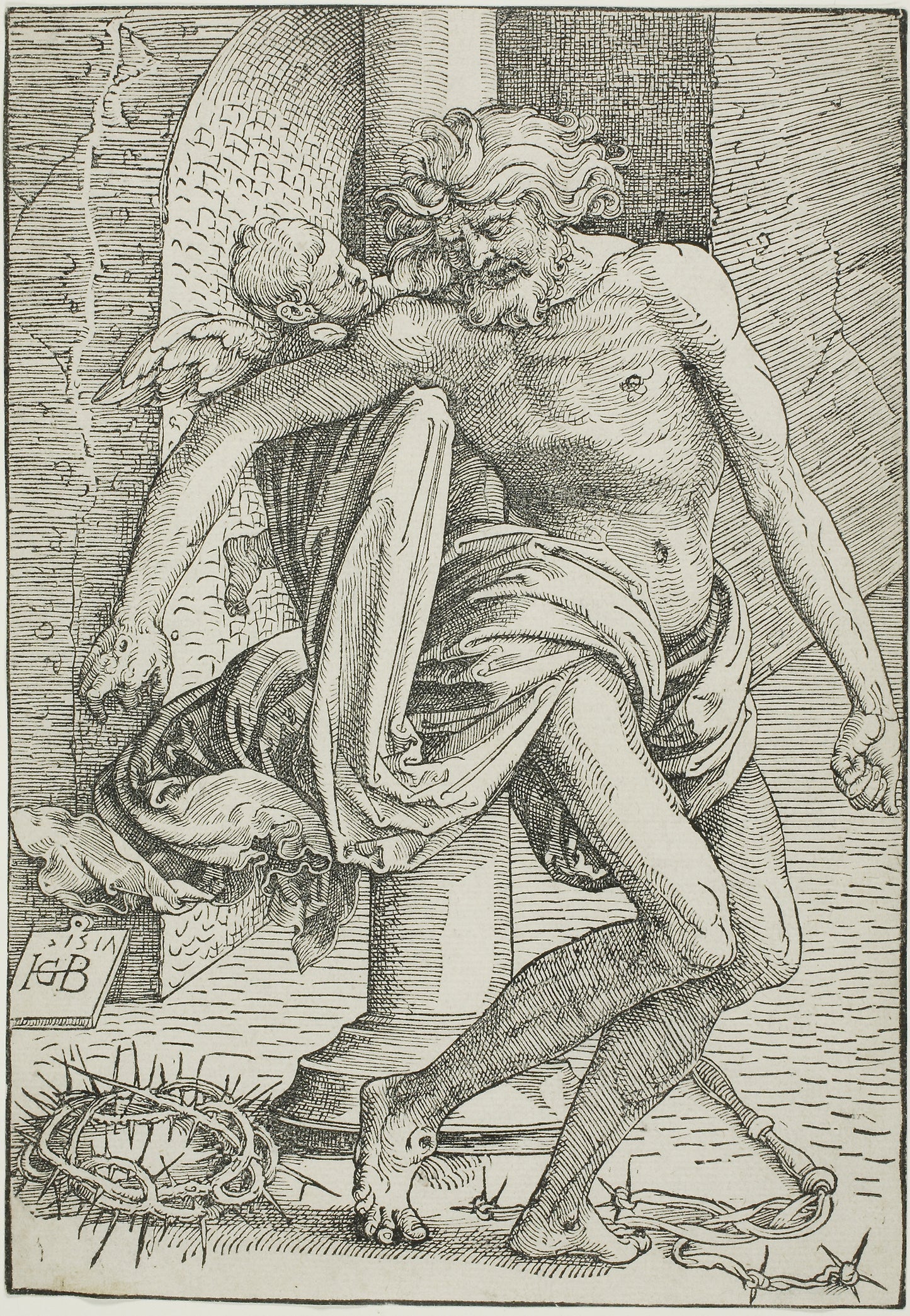 Man of Sorrows before the Column -  Hans Baldung Grien,  Poster Print Wall Art