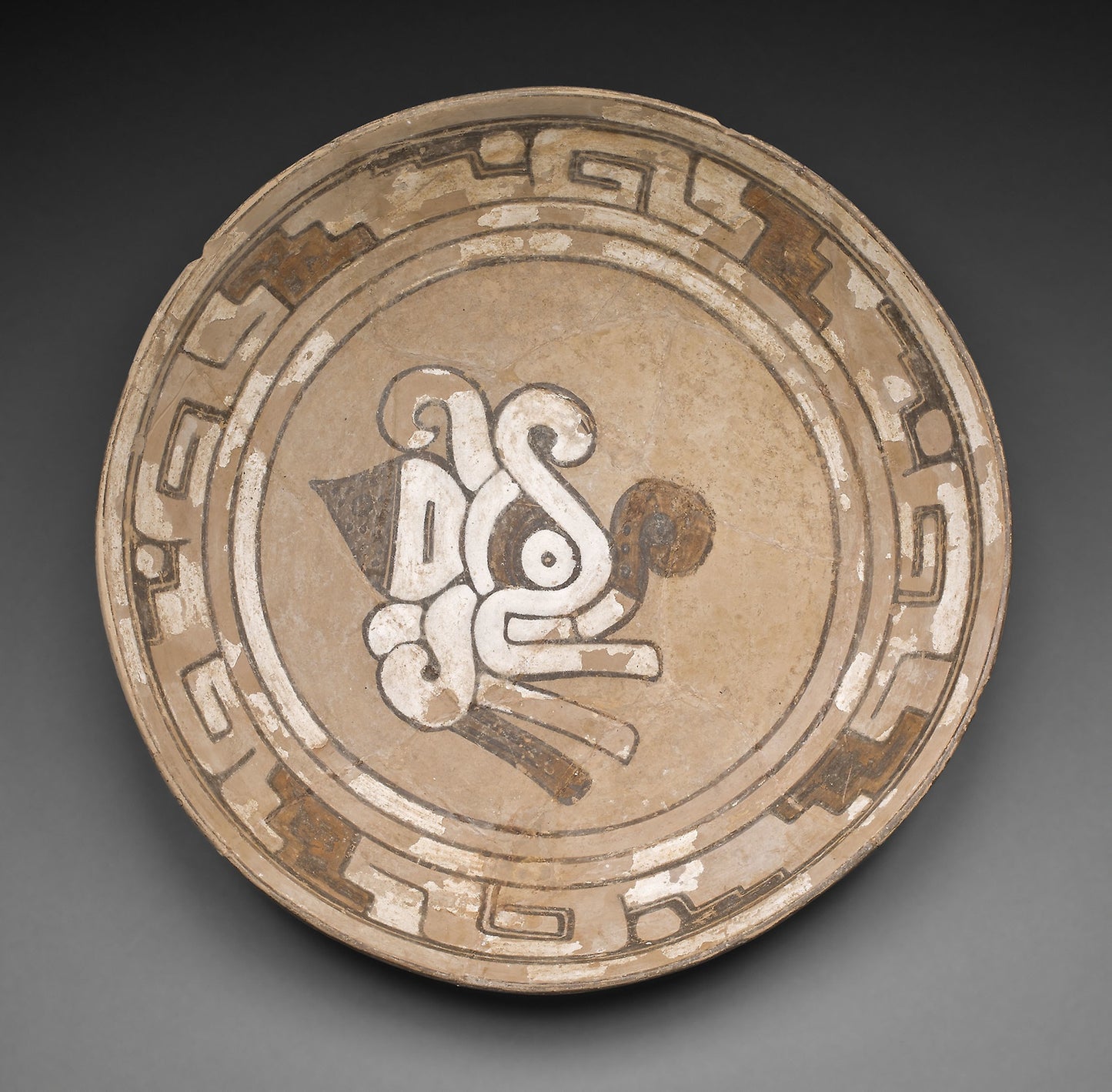 Plate with an Image of a Moth -  Huaxtec,  Poster Print Wall Art