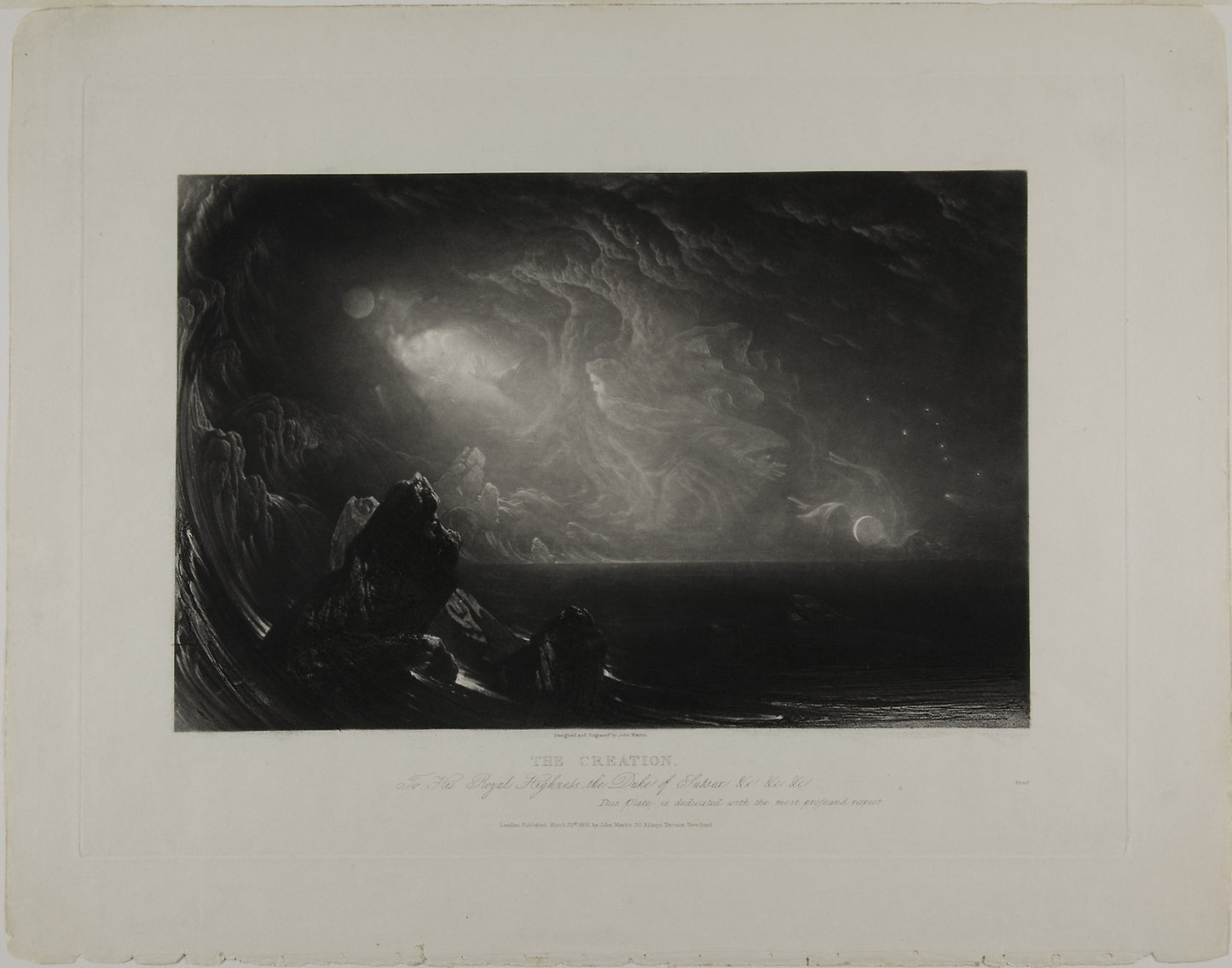 The Creation, from Illustrations of the Bible -  John Martin,  Poster Print Wall Art