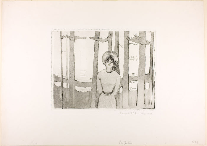 Summernight. The Voice: Edvard Munch (Norwegian, 1863-1944),16x12