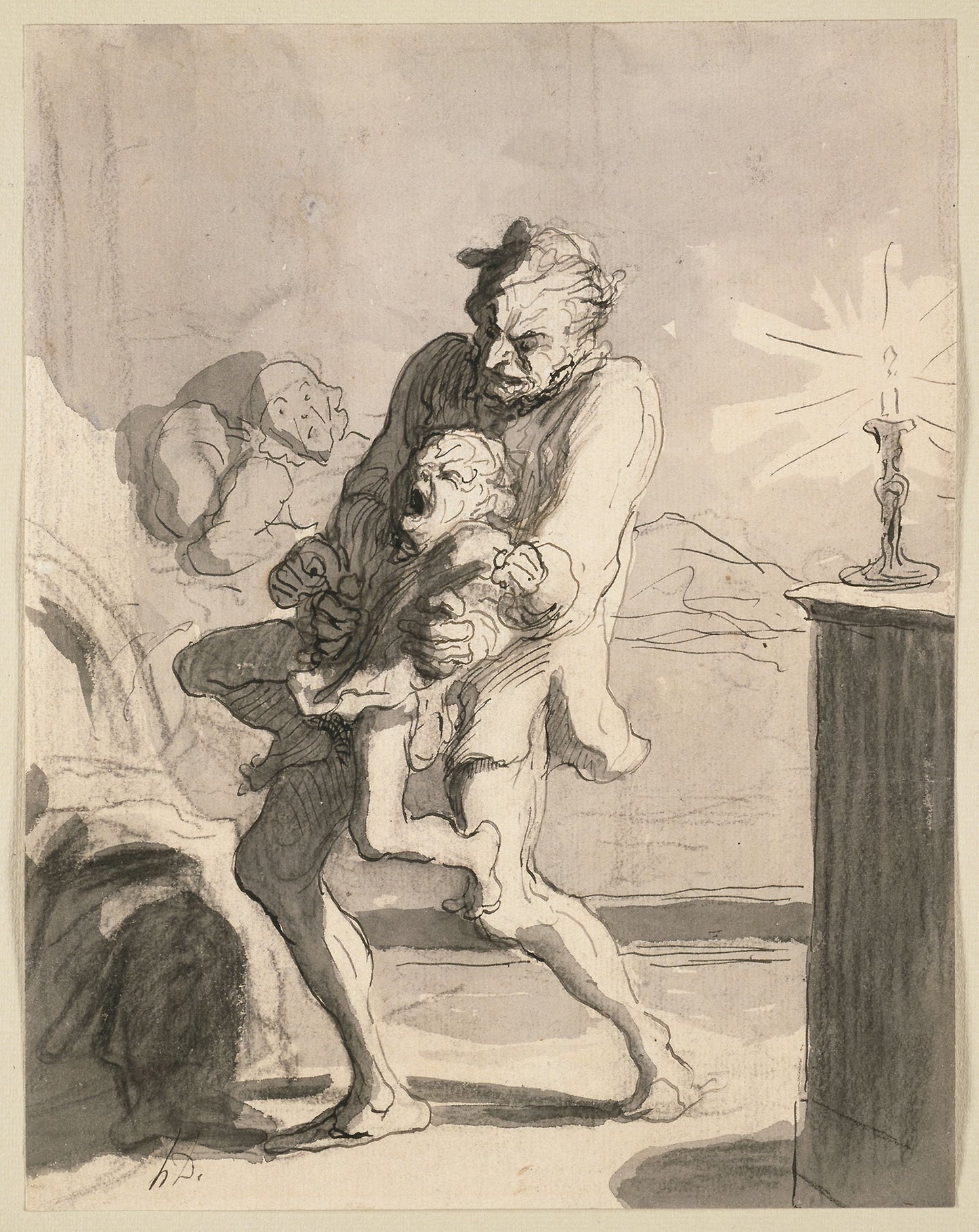 Fatherly Discipline -  Honoré Victorin Daumier,  Poster Print Wall Art