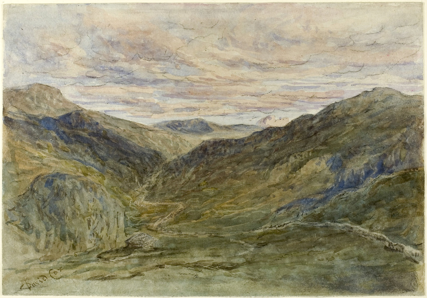 View in Wales -  David Cox, the elder,  Poster Print Wall Art