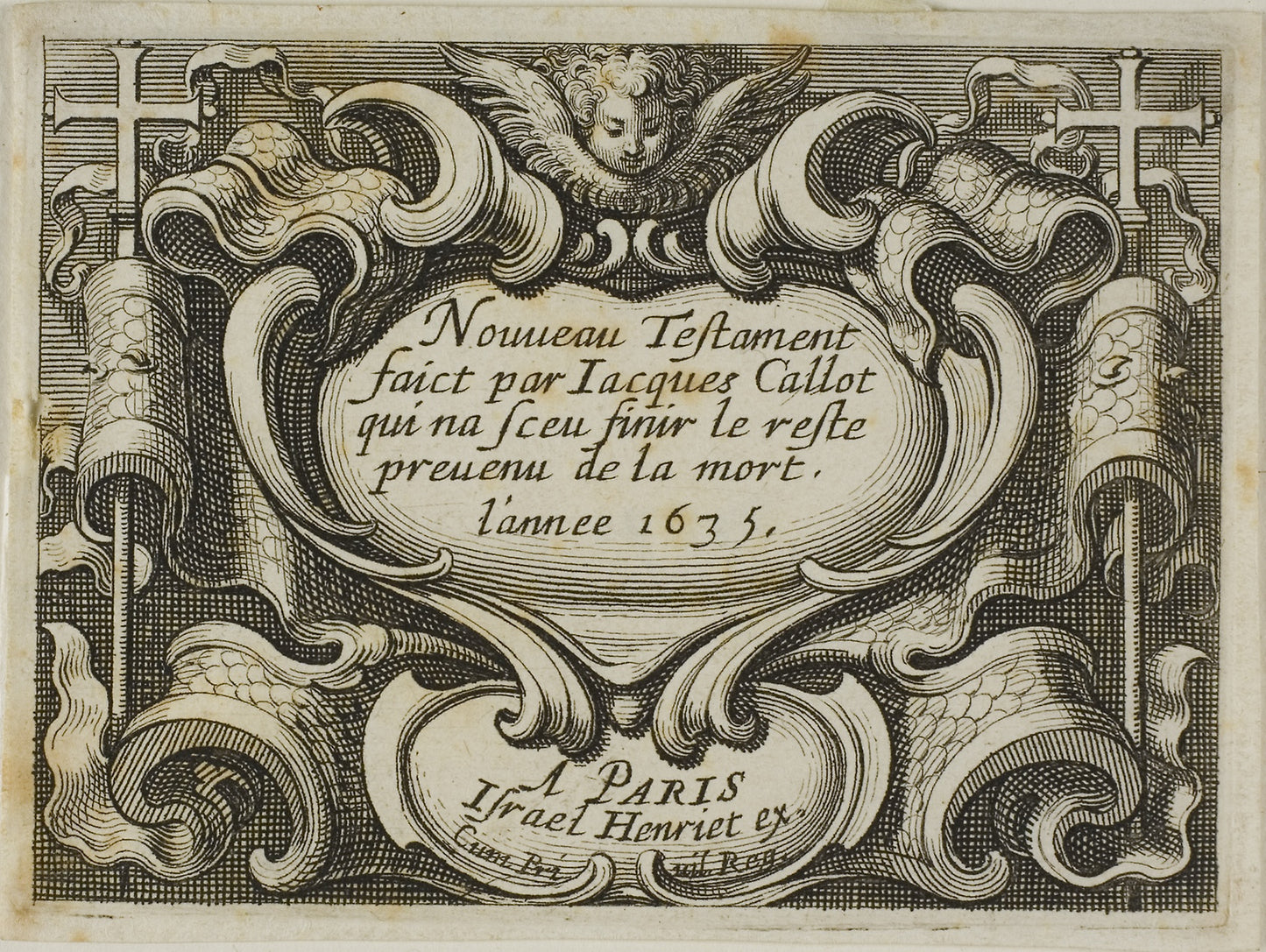 Frontispiece, from the New Testament -  Jacques Callot (French, 1592-1635),  Poster Print Wall Art