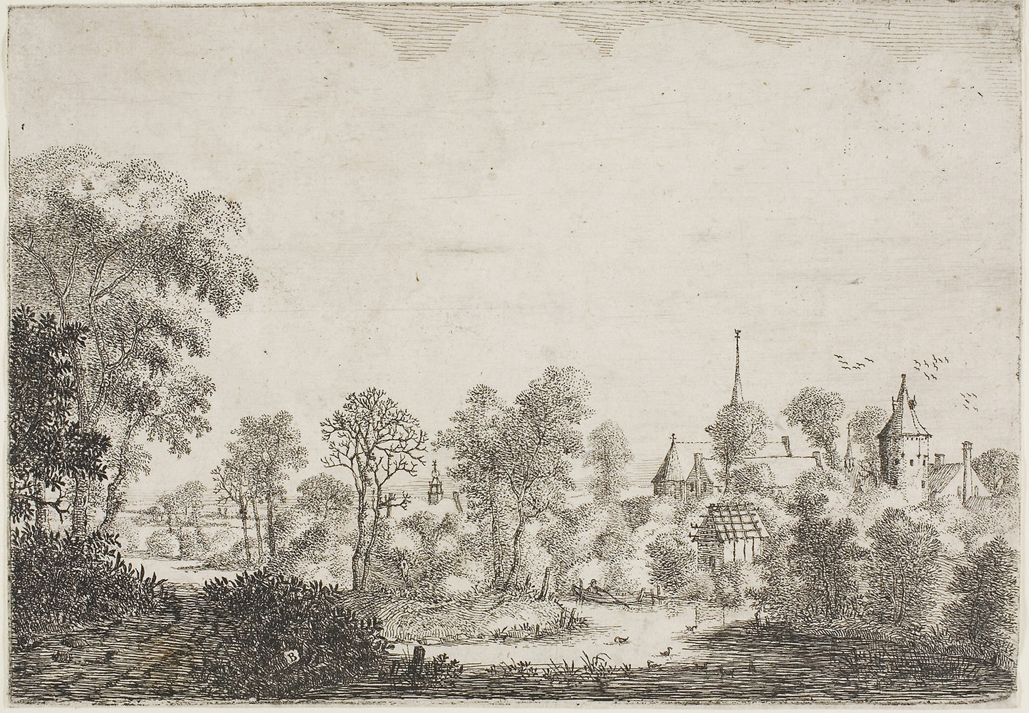 Landscape with a Man in a Boat -  Jan Brosterhuisen,  Poster Print Wall Art