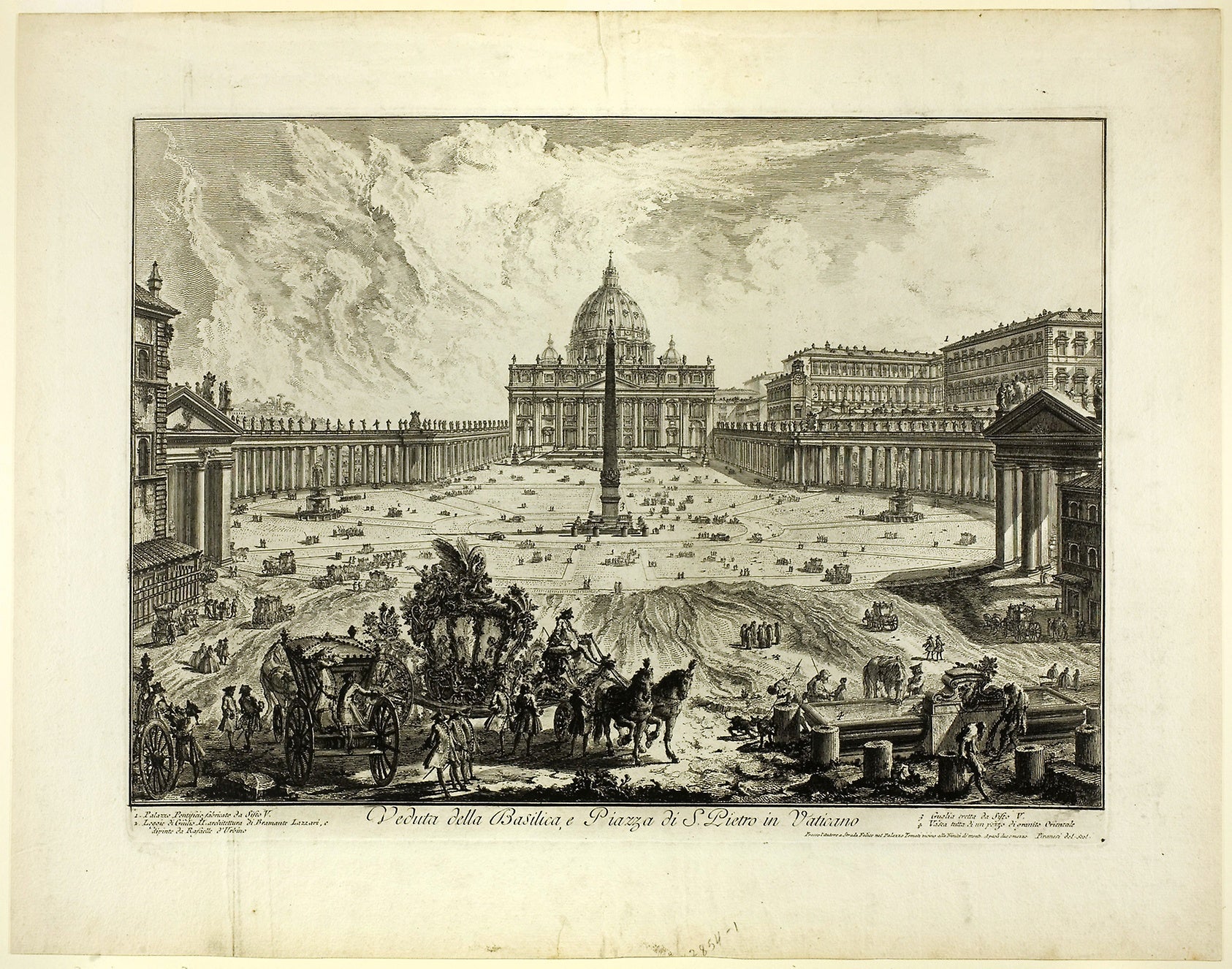 View of St. Peter's Basilica and Piazza in the Vatican, from Views of Rome: Giovanni Battista Piranesi,16x12"(A3) Poster