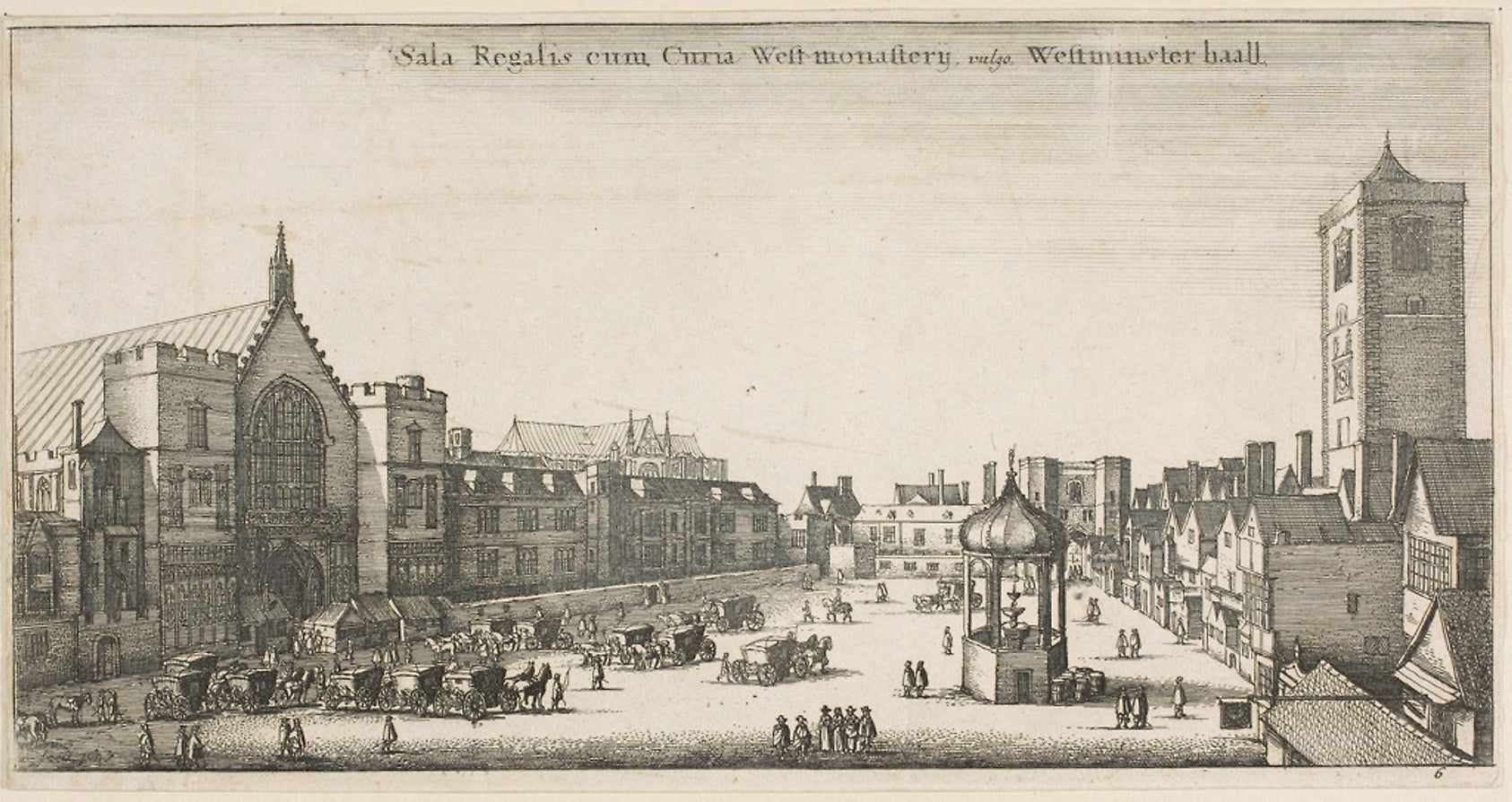 Westminster Hall (New Palace Yard and the Clock House): Wenceslaus Hollar,16x12"(A3) Poster