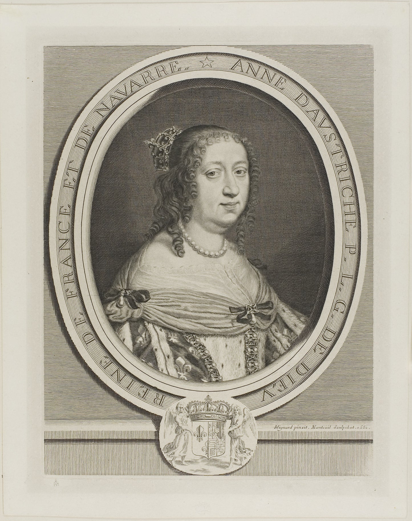 Anne of Austria, Queen of France -  Robert Nanteuil (French, 1623-1678),  Poster Print Wall Art
