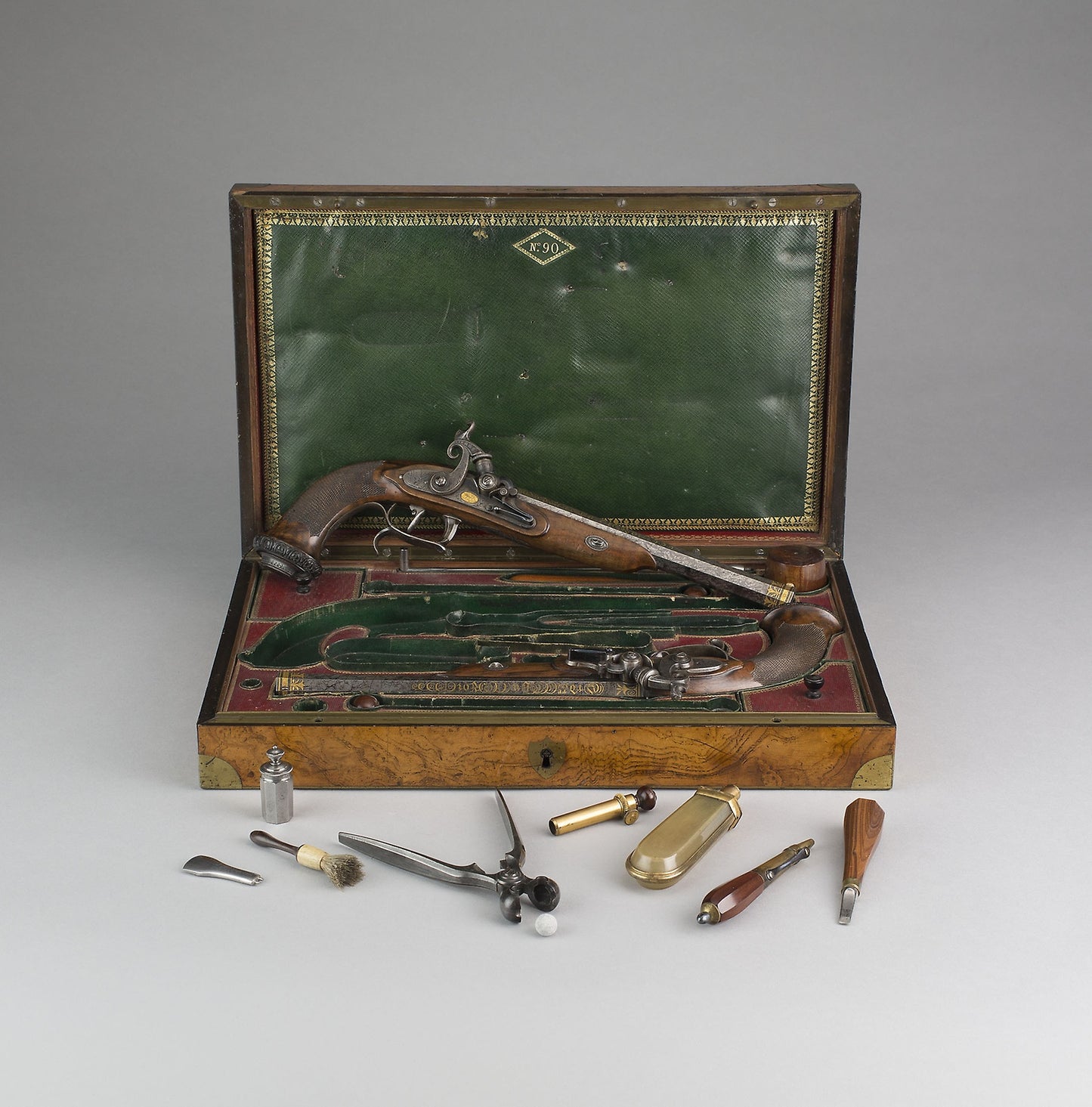 Cased Pair of Percussion Pistols with Accessories -  Gunsmith -  Jean Le Page French, 1746-1834,  Poster Print Wall Art