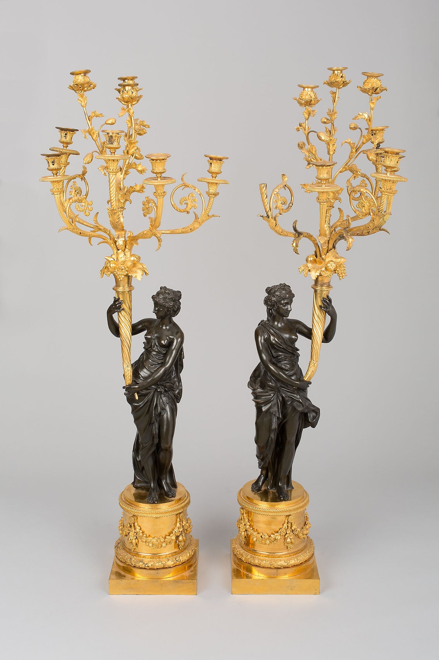 Pair of Eight Light Candelabra -  Possibly Pierre-François Feuchere,  Poster Print Wall Art