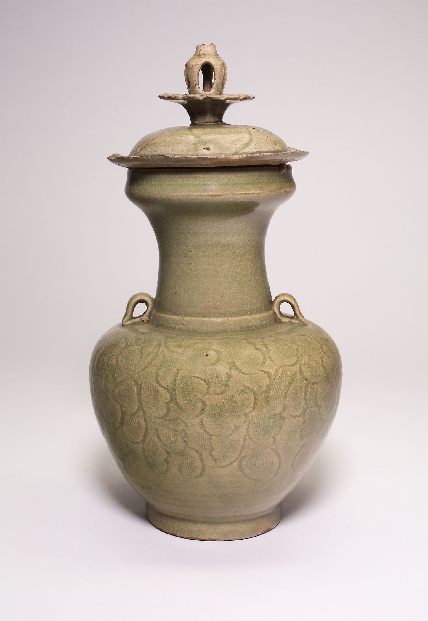 Covered Jar with Floral Petals -  China,  Poster Print Wall Art
