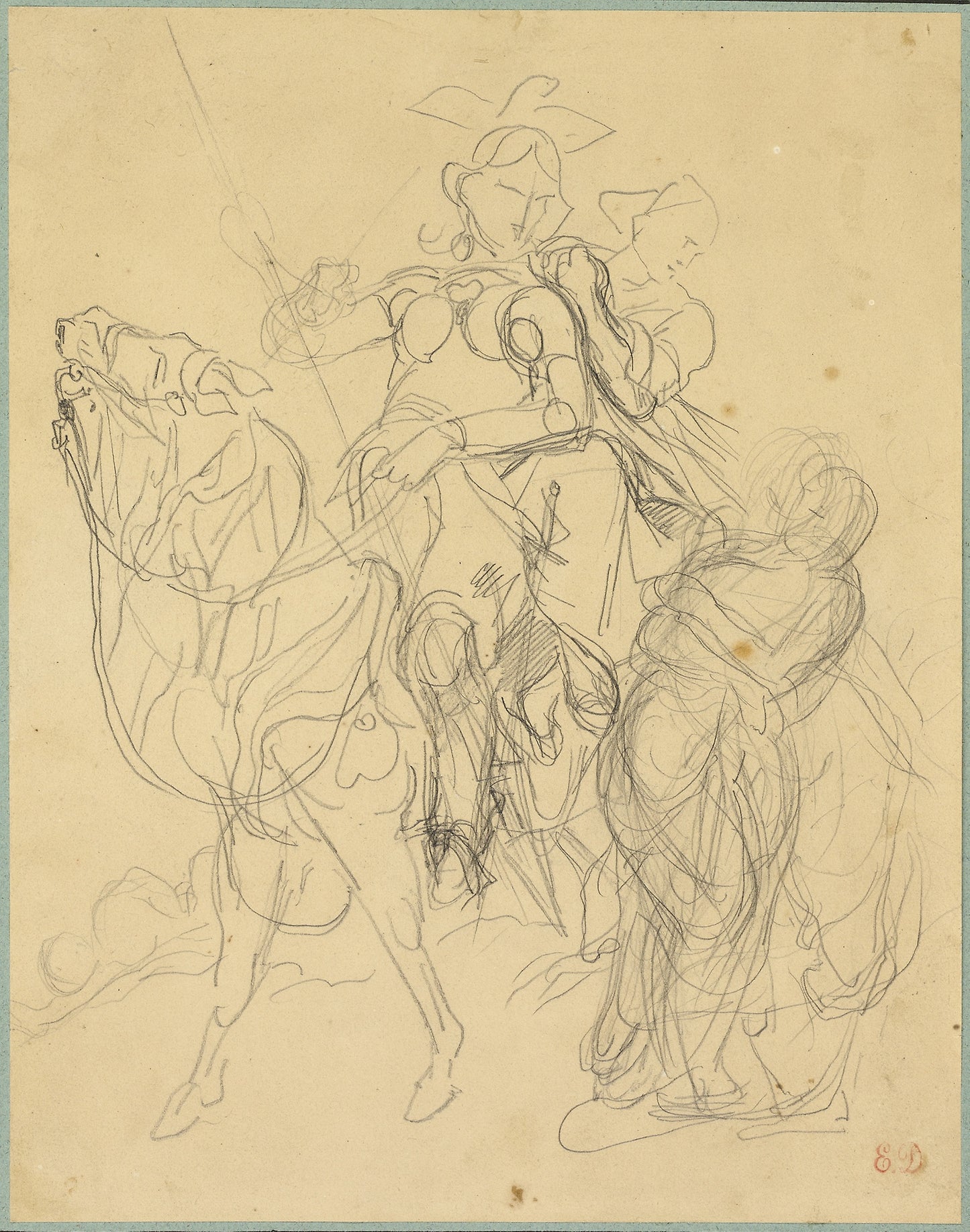 Study for Marphise and the Mistress of Pinabel -  Eugène Delacroix,  Poster Print Wall Art