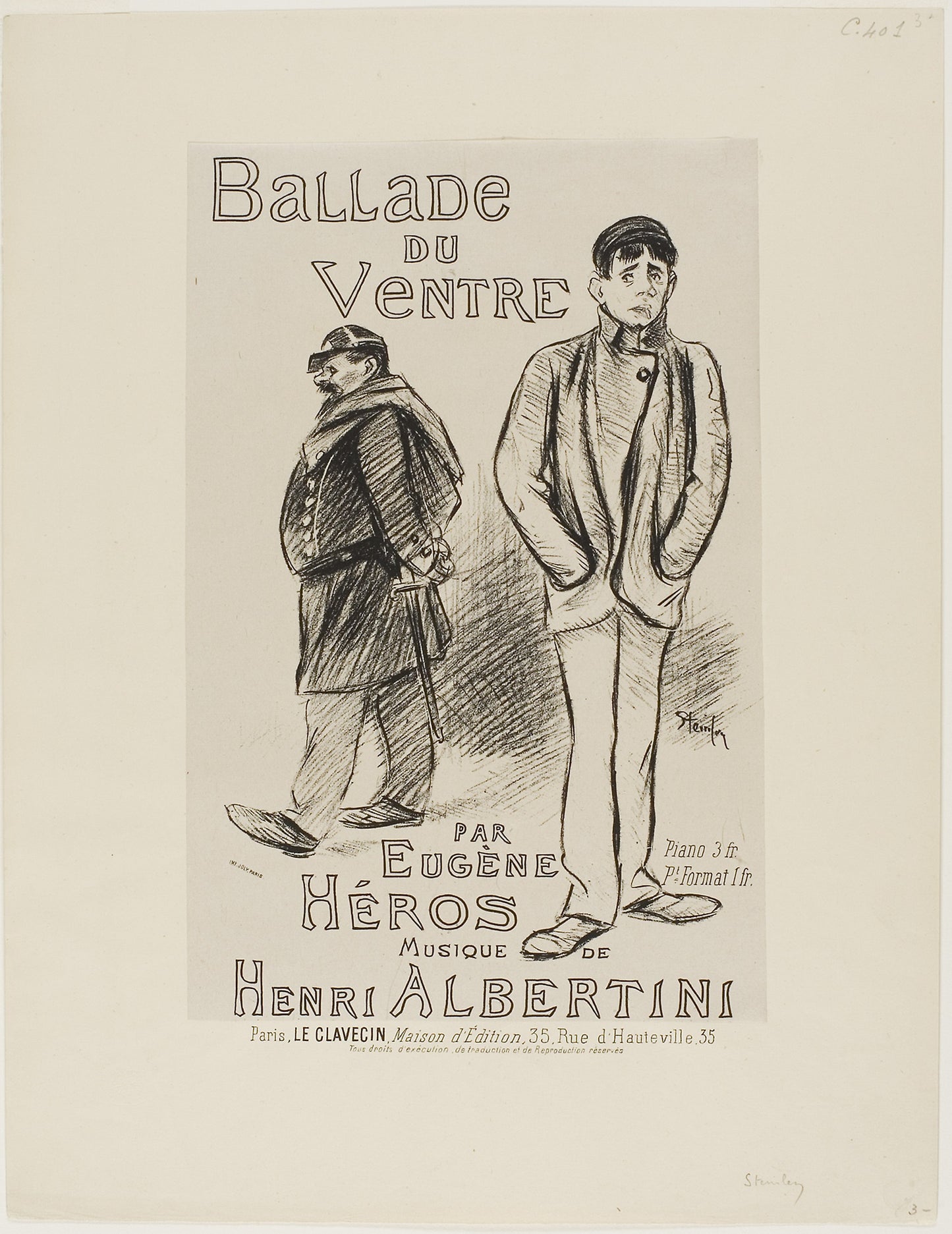 Ballade du Ventre -  Théophile-Alexandre Steinlen,  Poster Print Wall Art