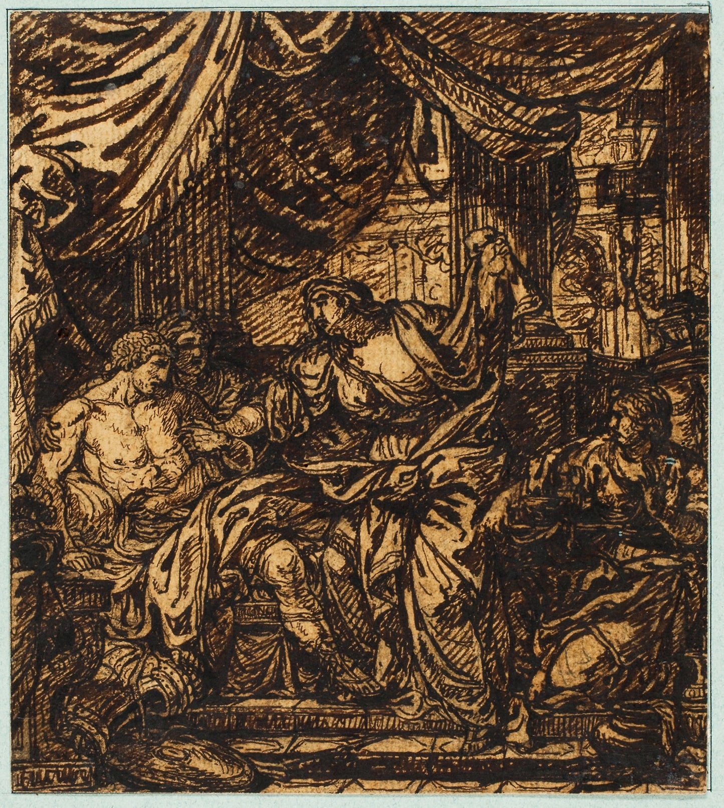 Antiochus I and Stratonice (recto), and Seated Woman (verso) -  Follower of Gabriel François Doyen,  Poster Print Wall Art