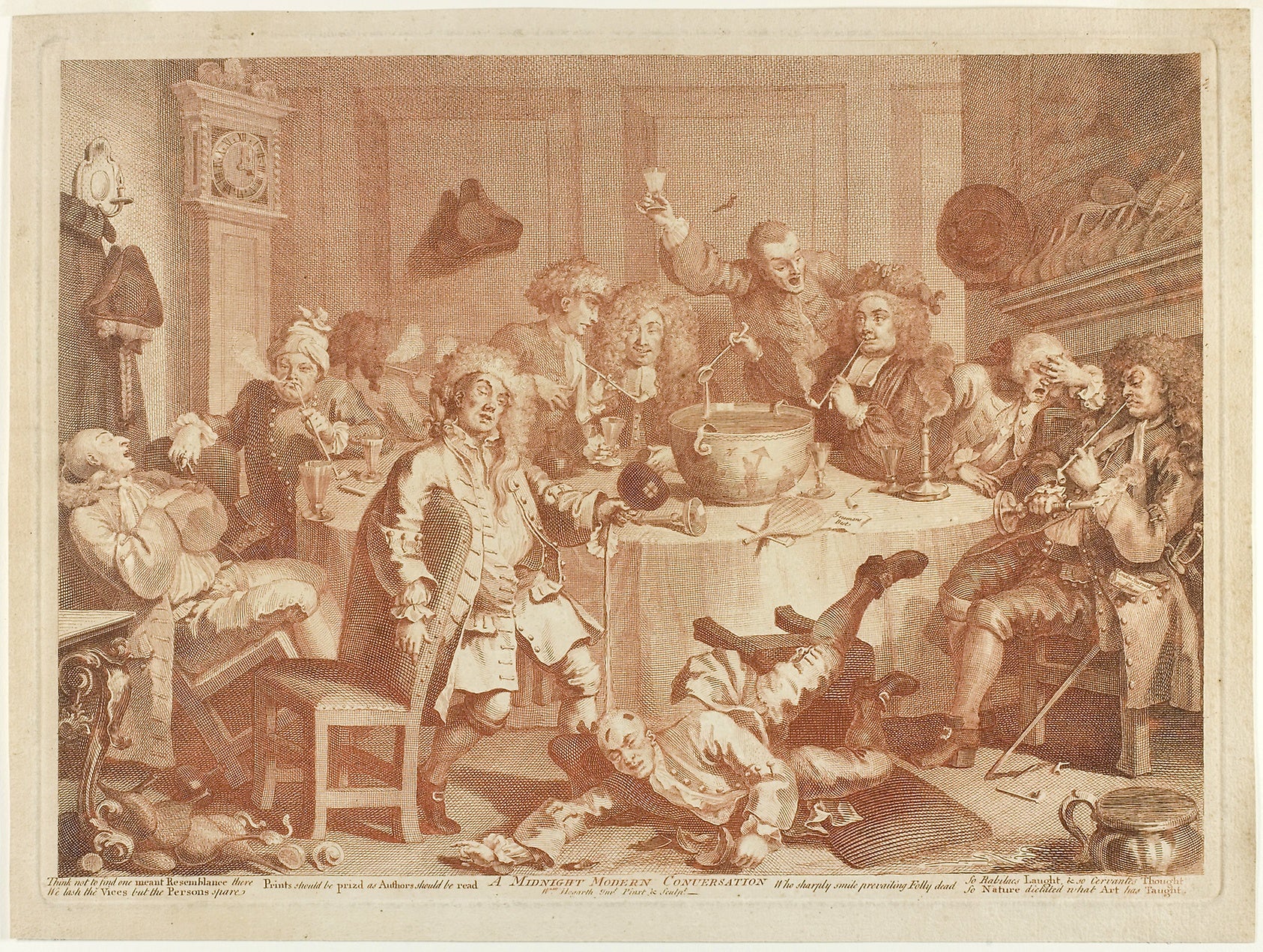 A Midnight Modern Conversation: William Hogarth,16x12"(A3) Poster