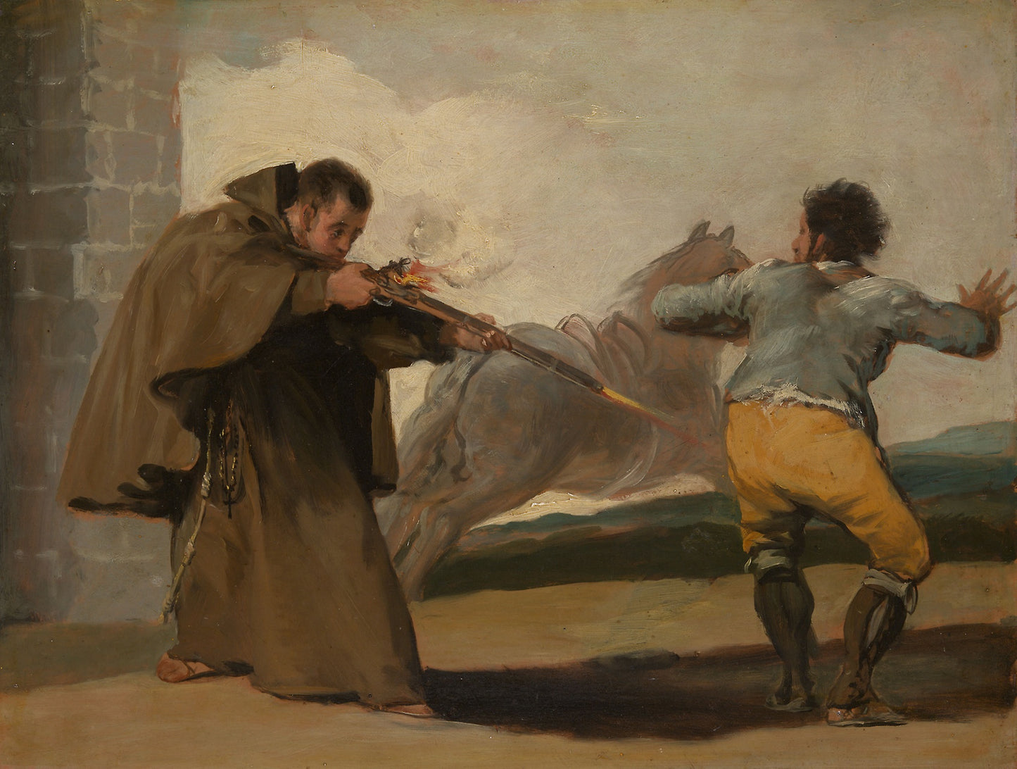 Friar Pedro Shoots El Maragato as His Horse Runs Off: Francisco José de Goya y Lucientes, Poster Print Wall Art