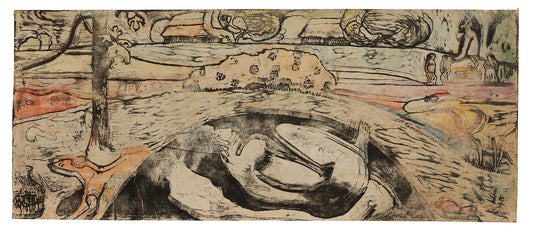Manao tupapau (She Thinks of the Ghost or The Ghost Thinks of Her): Paul Gauguin,16x12"(A3) Poster