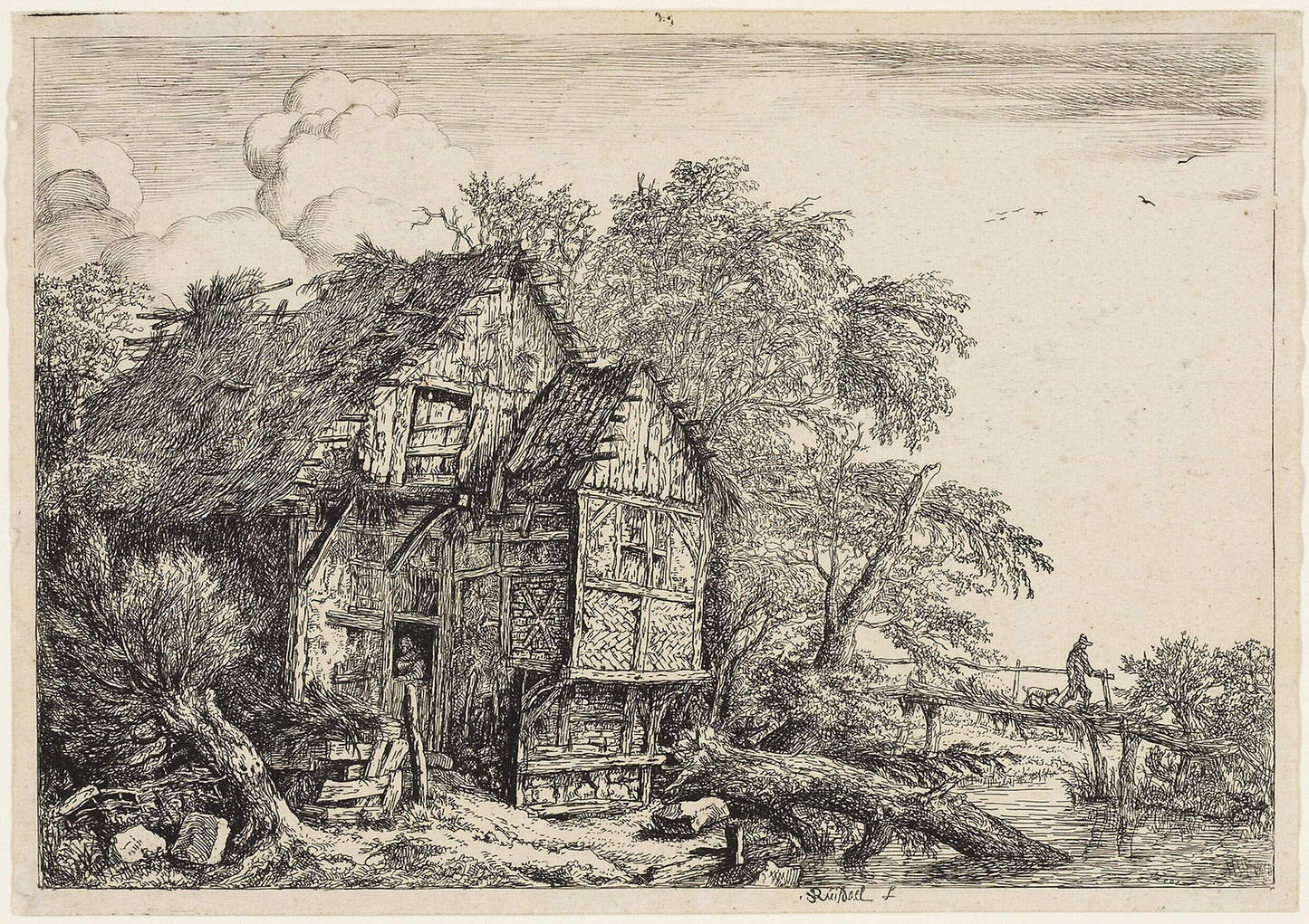 The Little Bridge -  Jacob van Ruisdael,  Poster Print Wall Art