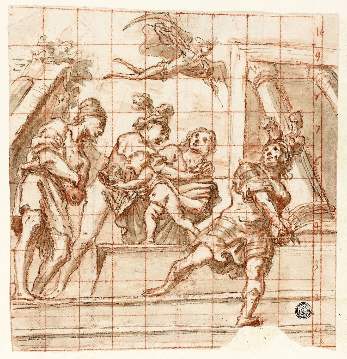 Allegorical Scene with Father Time: Attributed to Pietro della Vecchia (Italian, 1605-1678), Poster Print Wall Art