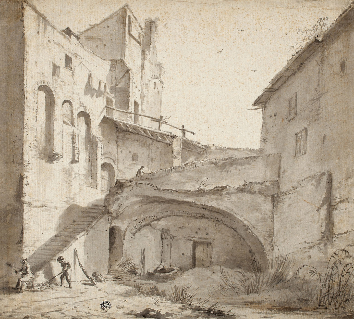 Overgrown Courtyard of Ruined Castle -  Jan Asselijn,  Poster Print Wall Art