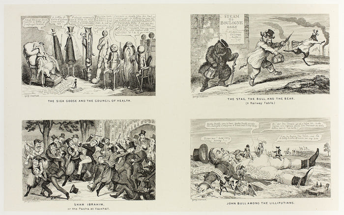 The Sick Goose and the Council of Health from George Cruikshank's Steel Etchings to The Comic Almanacks: 1835-1853 (top left): George Cruikshank (English, 1792-1878),16x12