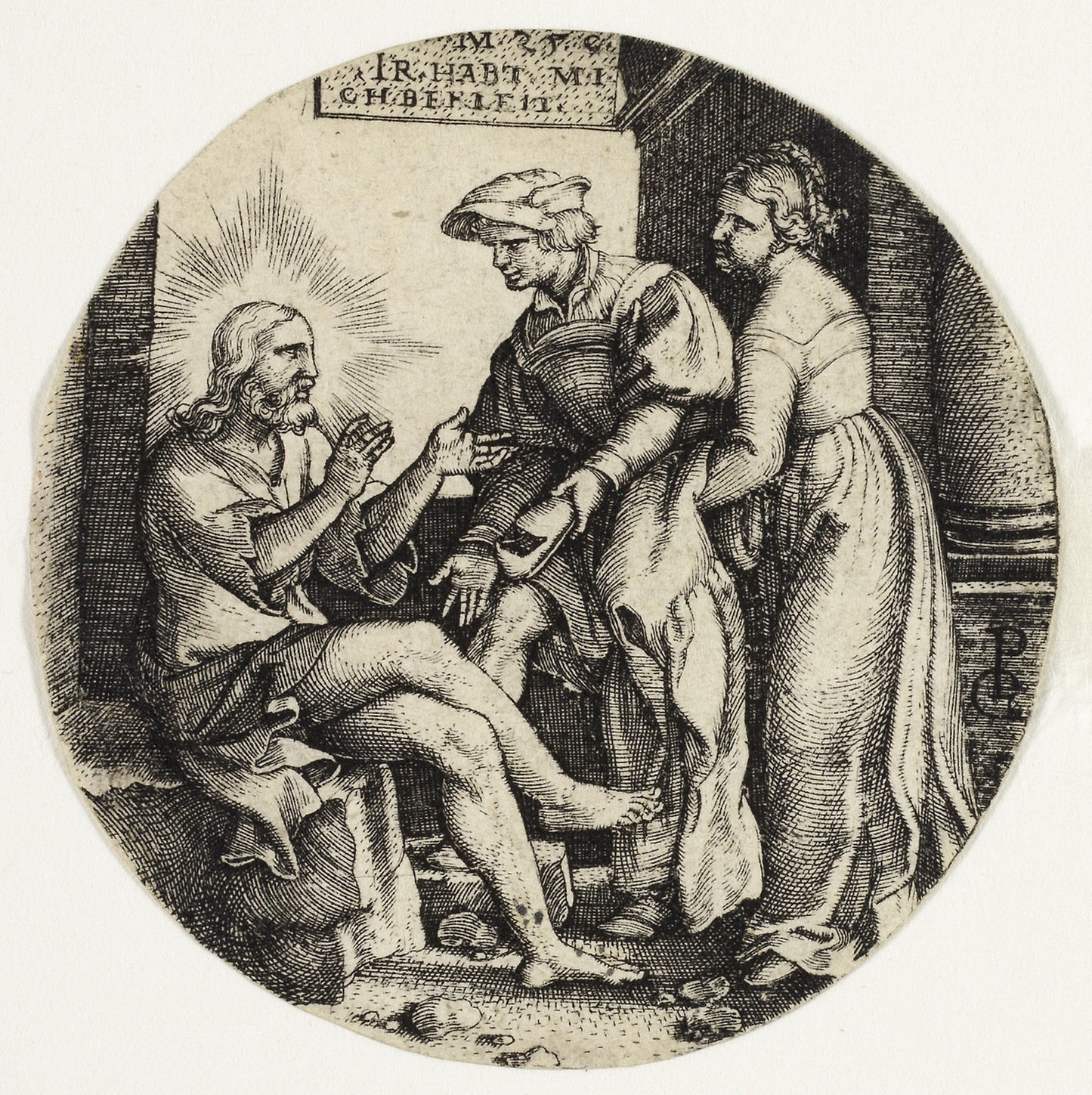 Clothing the Naked, from The Seven Acts of Mercy -  Georg Pencz,  Poster Print Wall Art