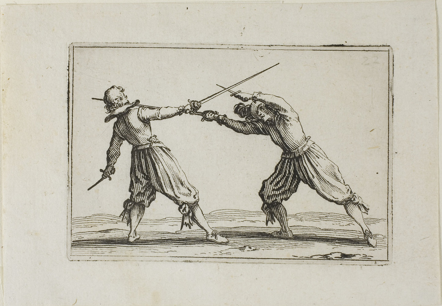 The Duel with Swords and Daggers, from The Caprices -  Jacques Callot,  Poster Print Wall Art