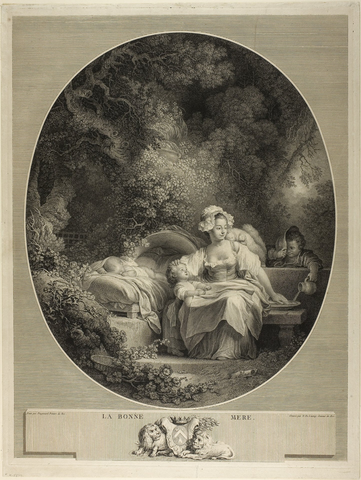 The Good Mother -  Nicolas Delaunay (French, 1739-1792),  Poster Print Wall Art