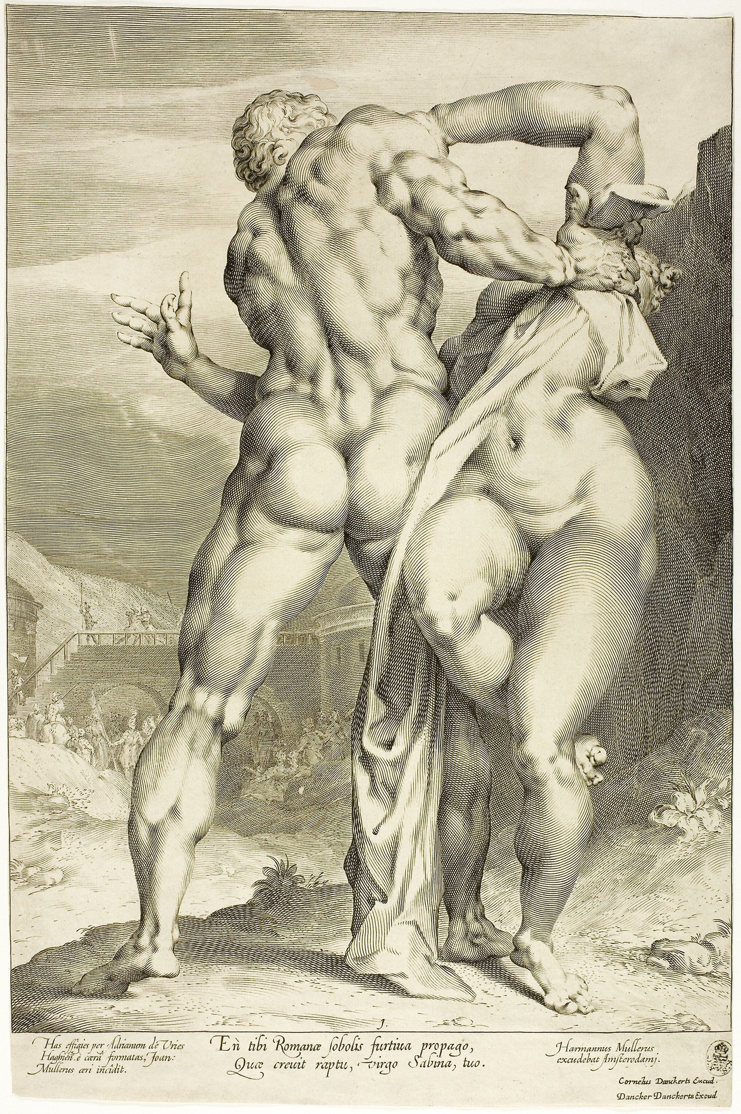 The Rape of a Sabine Woman, View from Behind -  Jan Harmensz Muller (Dutch, 1571-1628),  Poster Print Wall Art