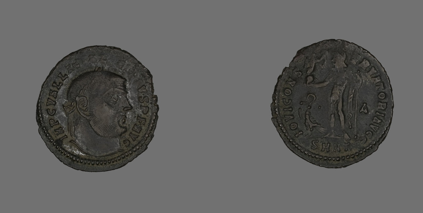 Follis (Coin) Portraying Emperor Licinius -  Roman, minted in Heraclea,  Poster Print Wall Art