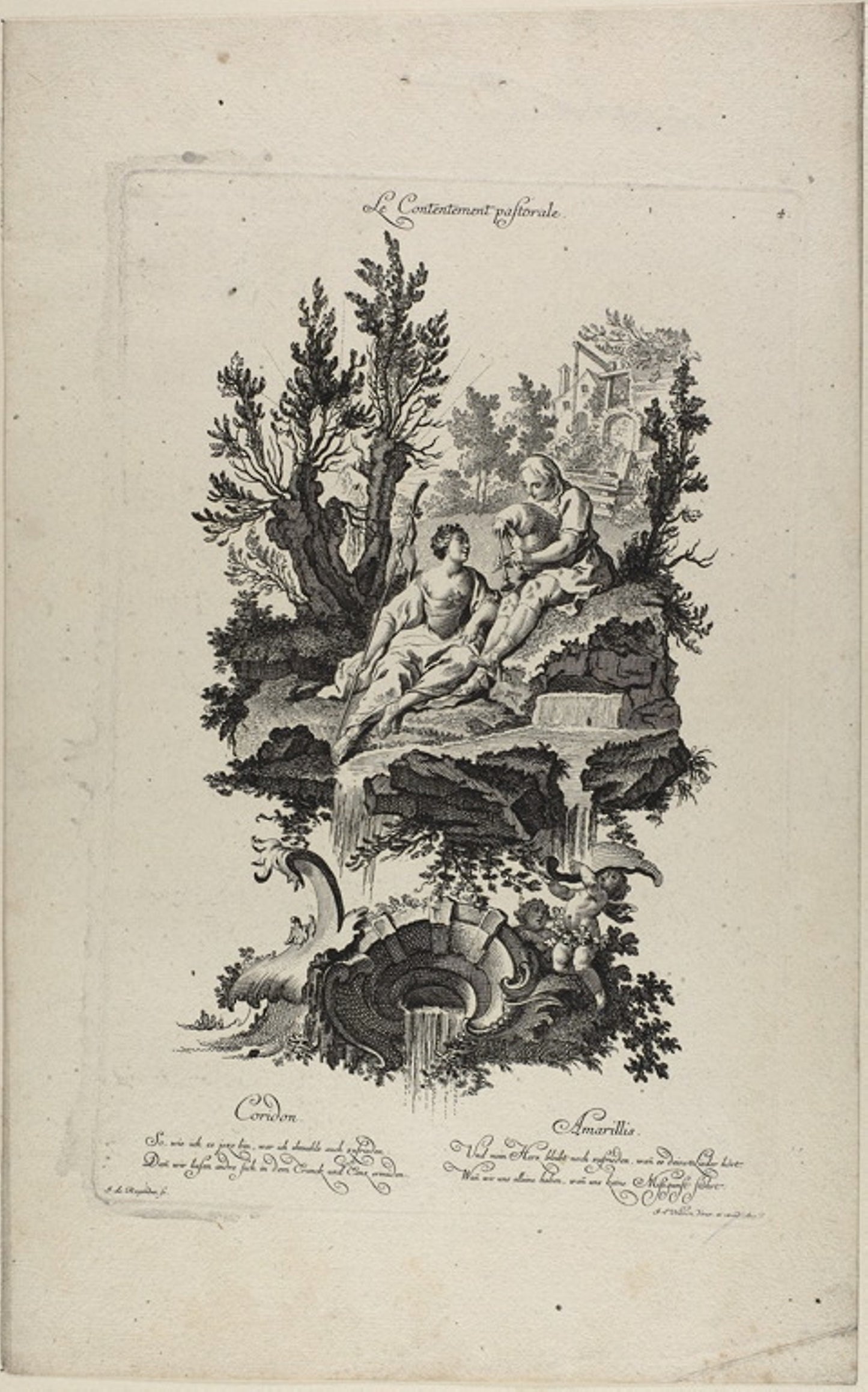 Pastoral Contentment -  Johann Lorenz Rugendas I (German, 1730-1799),  Poster Print Wall Art