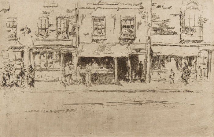 Fish Shop, Chelsea: James McNeill Whistler,16x12