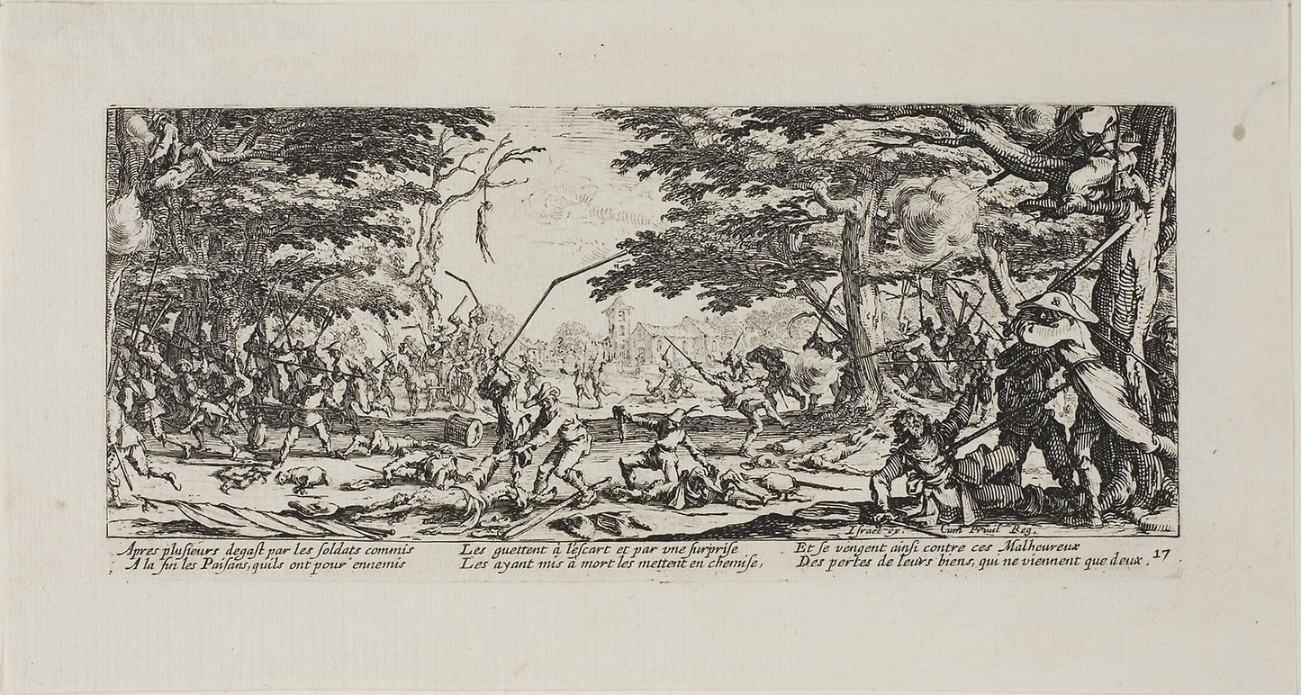 The Peasants Avenge Themselves, plate seventeen from The Miseries of War -  Jacques Callot (French, 1592-1635),  Poster Print Wall Art