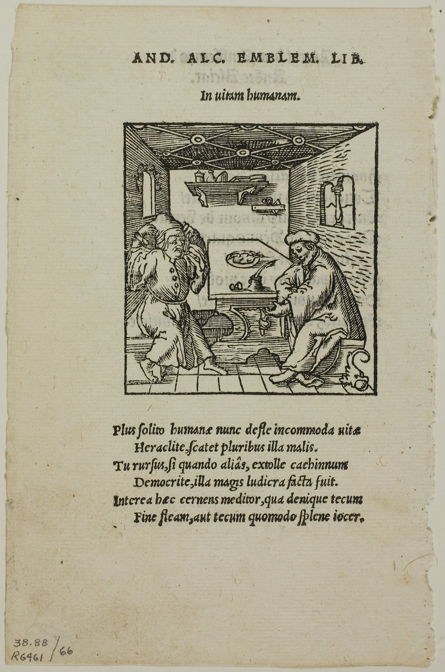 Illustration from Livret des Emblemes -  Andreas Alciatus, plate 66 from Woodcuts from Books of the XVI Century -  Unknown Artist (French, 16th century),  Poster Print Wall Art