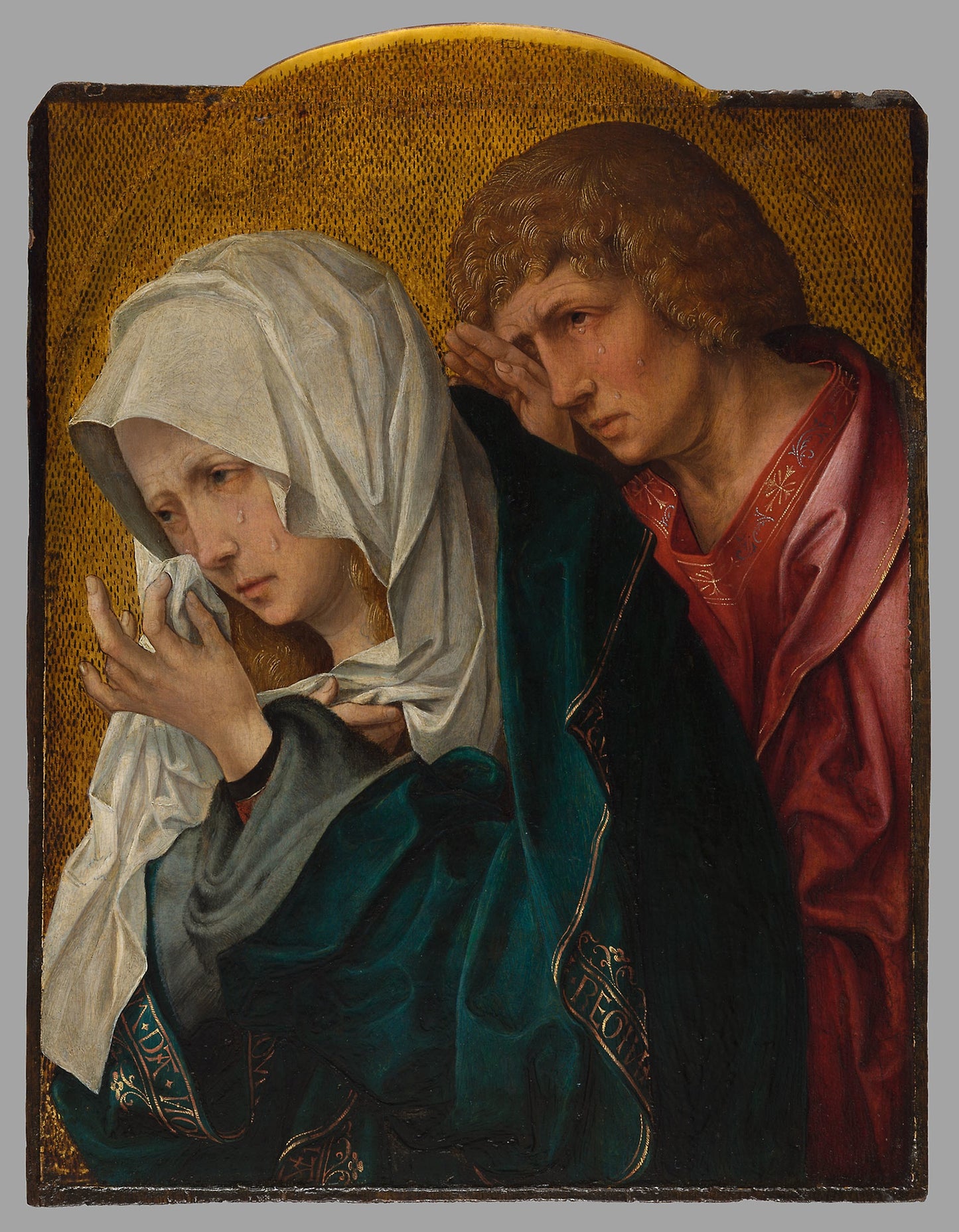 The Virgin and Saint John the Evangelist -  Workshop of Jacob Cornelisz. van Oostsanen (Master of the Berlin Sketchbook?),  Poster Print Wall Art
