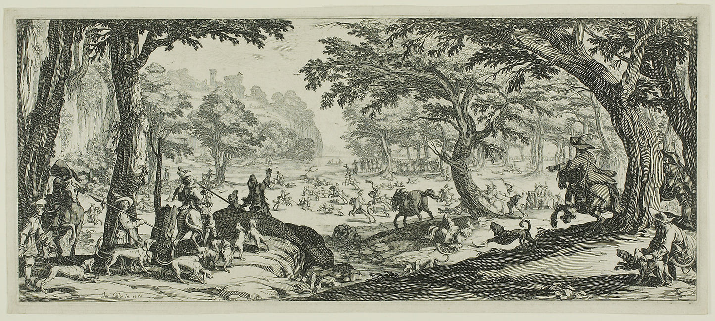 The Stag Hunt -  Jacques Callot,  Poster Print Wall Art