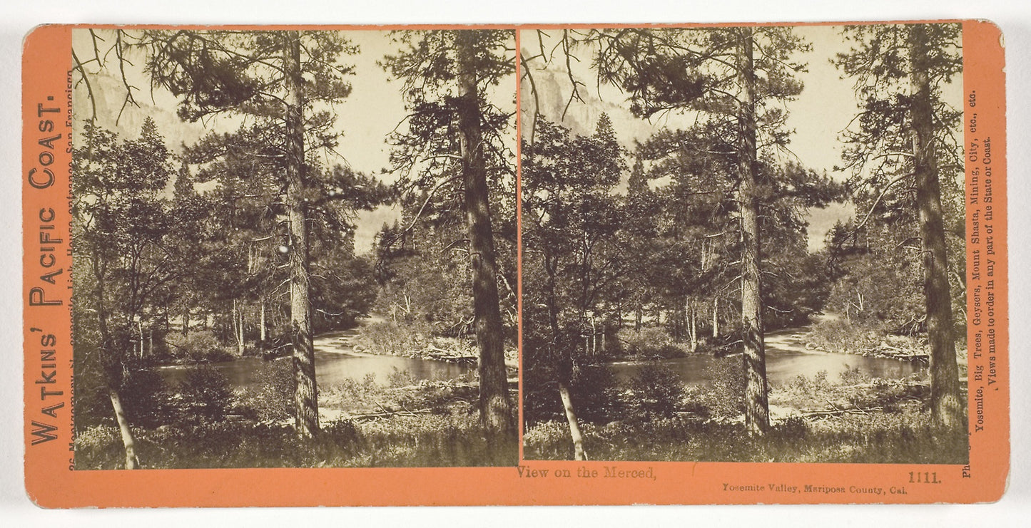 View on the Merced, Yosemite Valley, Mariposa County, Cal. -  Carleton Watkins,  Poster Print Wall Art