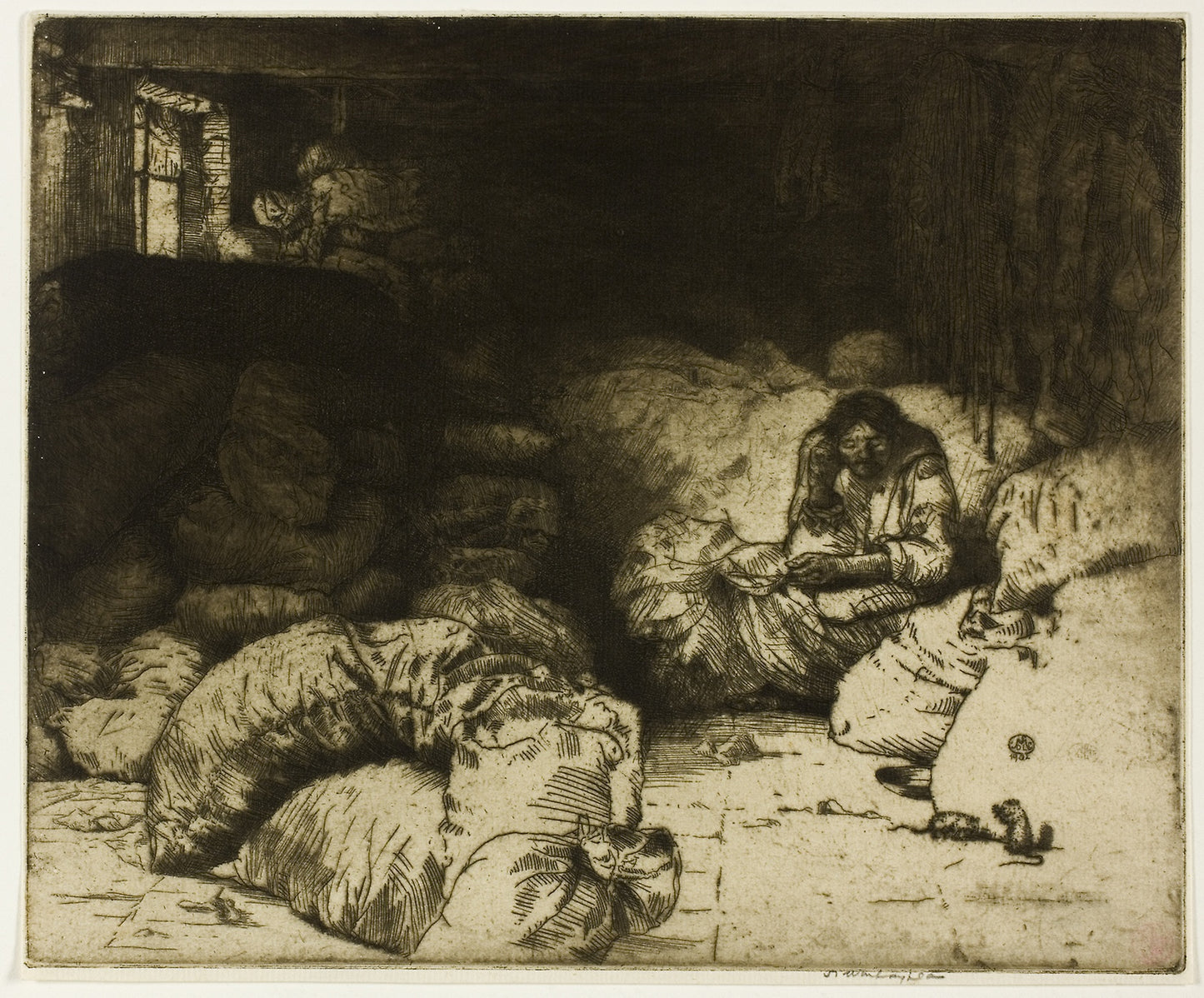 The Sleeping Rag Vendor -  Donald Shaw MacLaughlan,  Poster Print Wall Art
