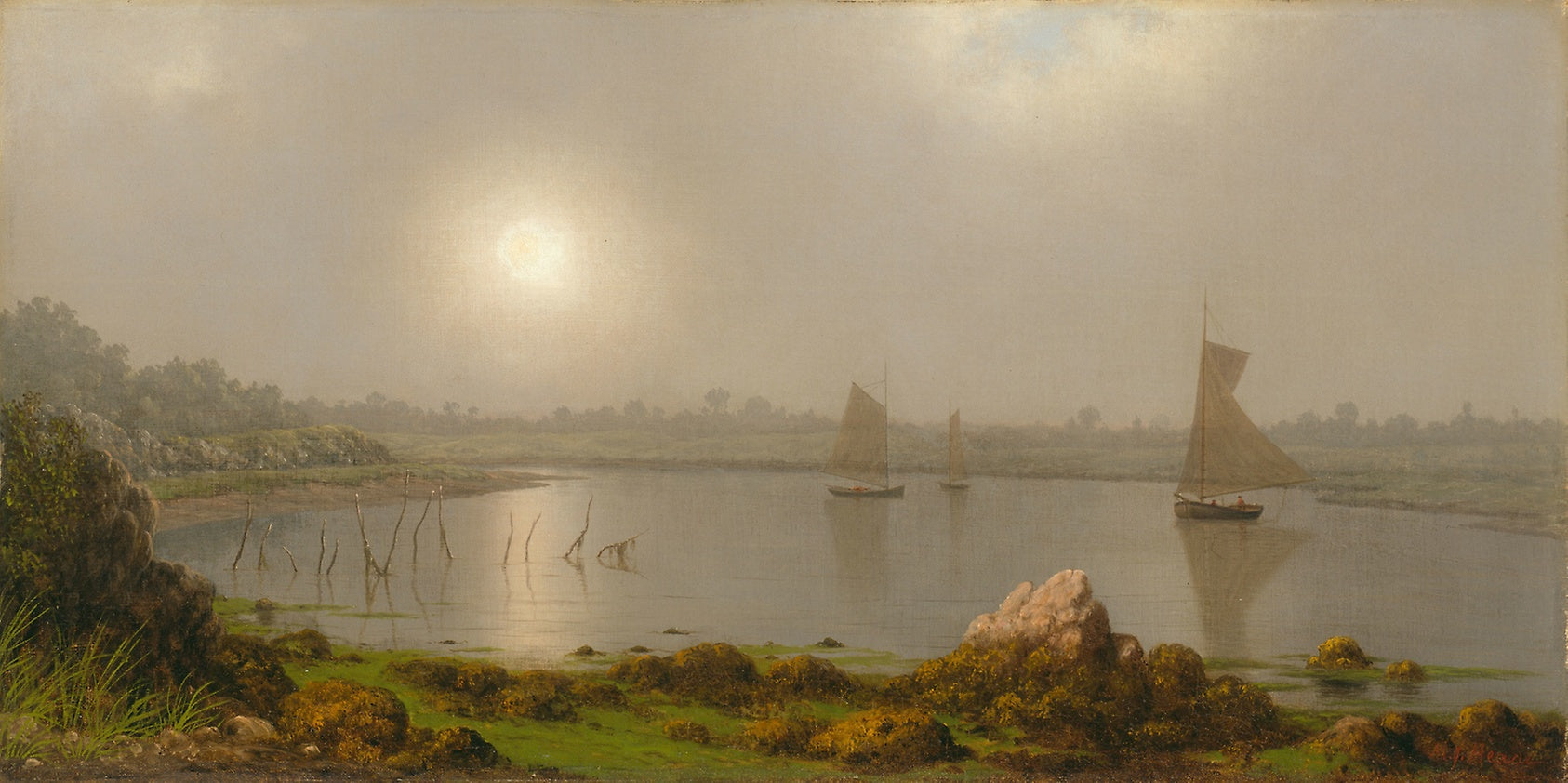 York Harbor, Coast of Maine: Martin Johnson Heade,16x12"(A3) Poster